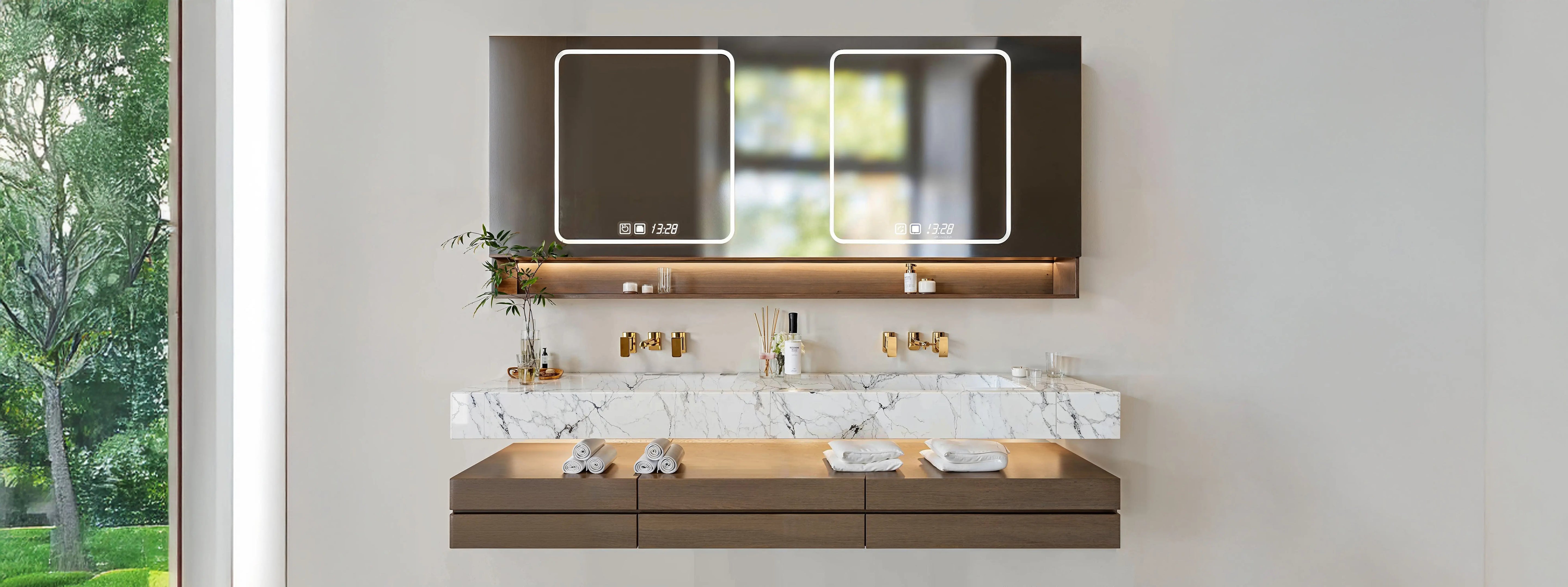 Dreamwerks LED medicine cabinet with mirror and lights for modern bathroom storage