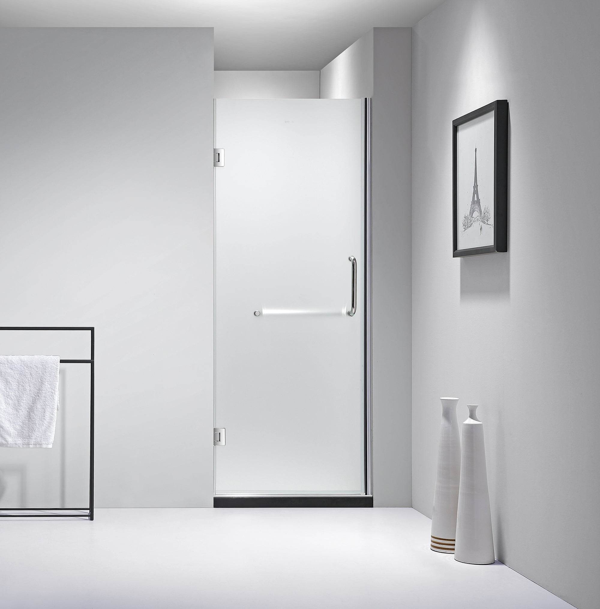 Dreamwerks Frameless Hinged Shower Door – Clear or Frosted, Easy Clean & Luxury Finish