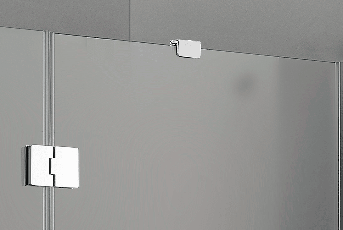 47 in. frameless 3-piece corner pivot shower enclosure with chrome hardware – modern bathroom fixture