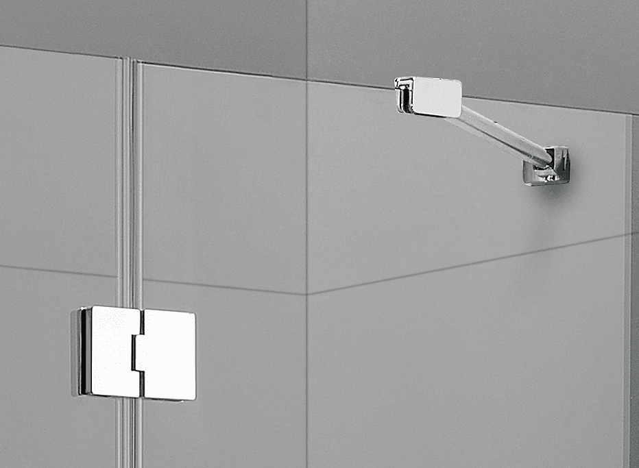 47 in. frameless 3-piece corner pivot shower enclosure with chrome hardware – modern bathroom fixture