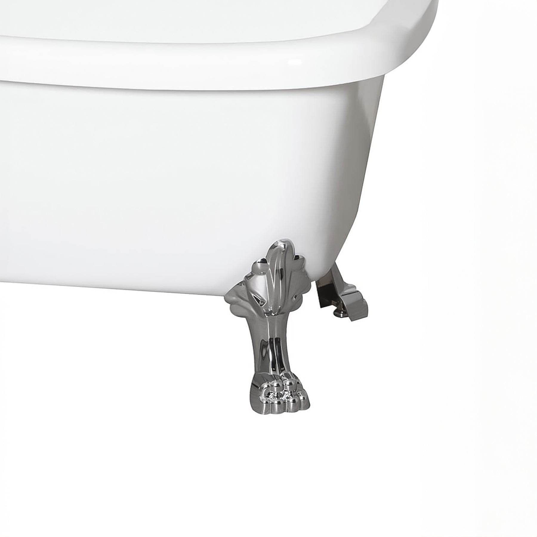 67" Acrylic Claw Foot Tub – Vintage Freestanding Bathtub for Classic Bathroom Style