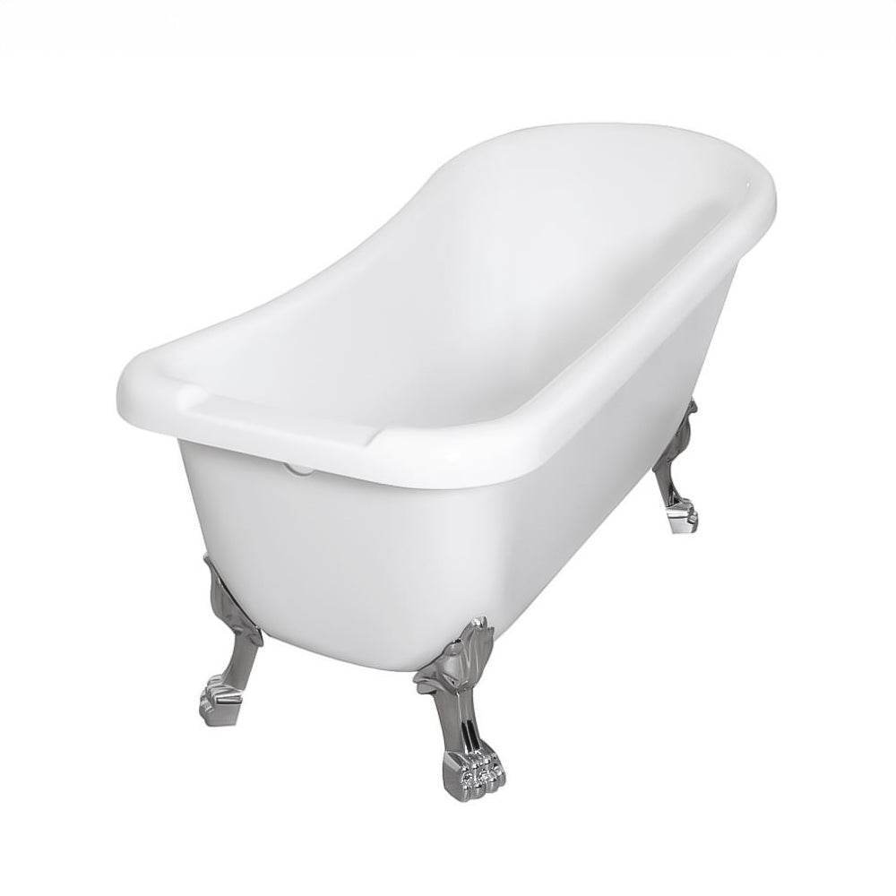 67" Acrylic Claw Foot Tub – Vintage Freestanding Bathtub for Classic Bathroom Style