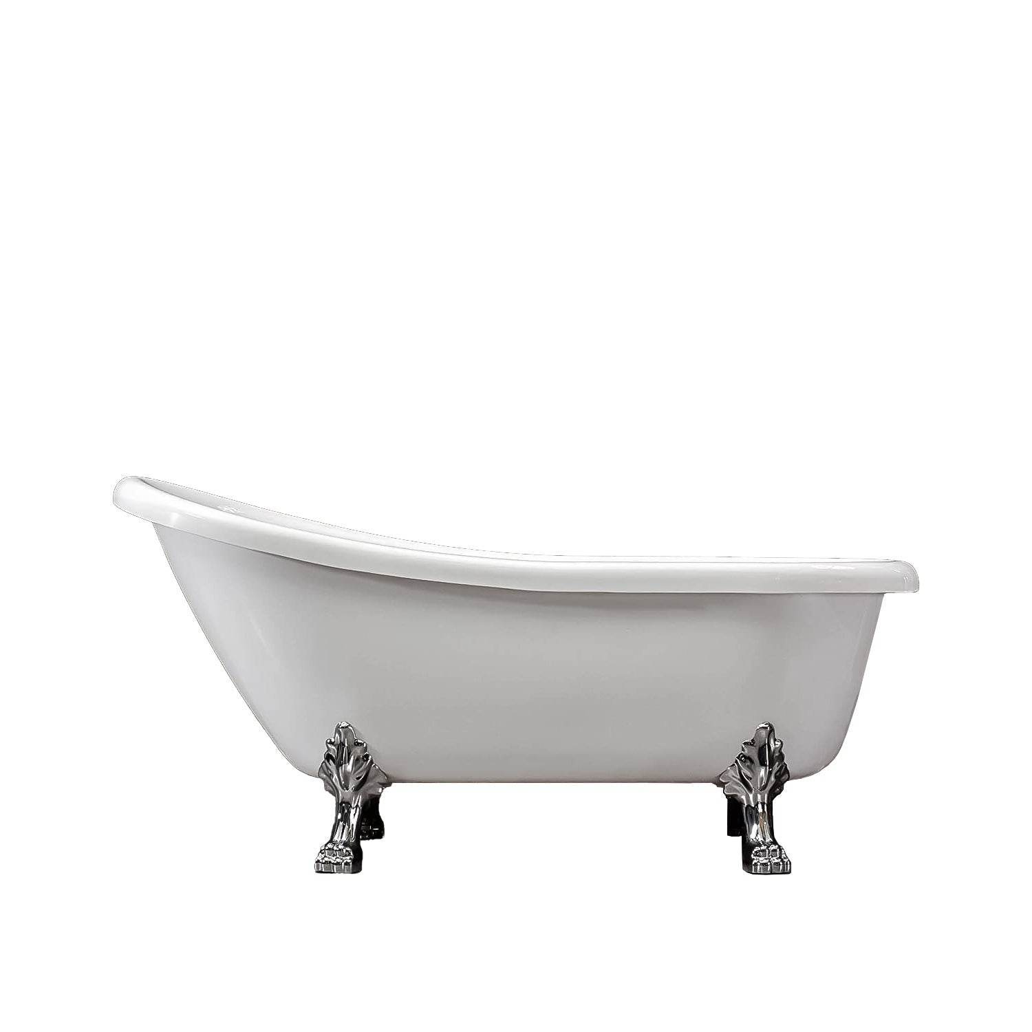 67" Acrylic Claw Foot Tub – Vintage Freestanding Bathtub for Classic Bathroom Style