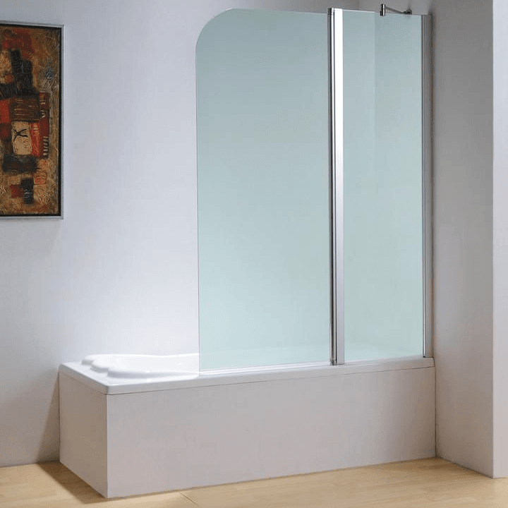 Dreamwerks 43"W x 59"H Frameless Pivot Tub Door in Chrome - Available in Clear or Frosted Glass - Dreamwerks