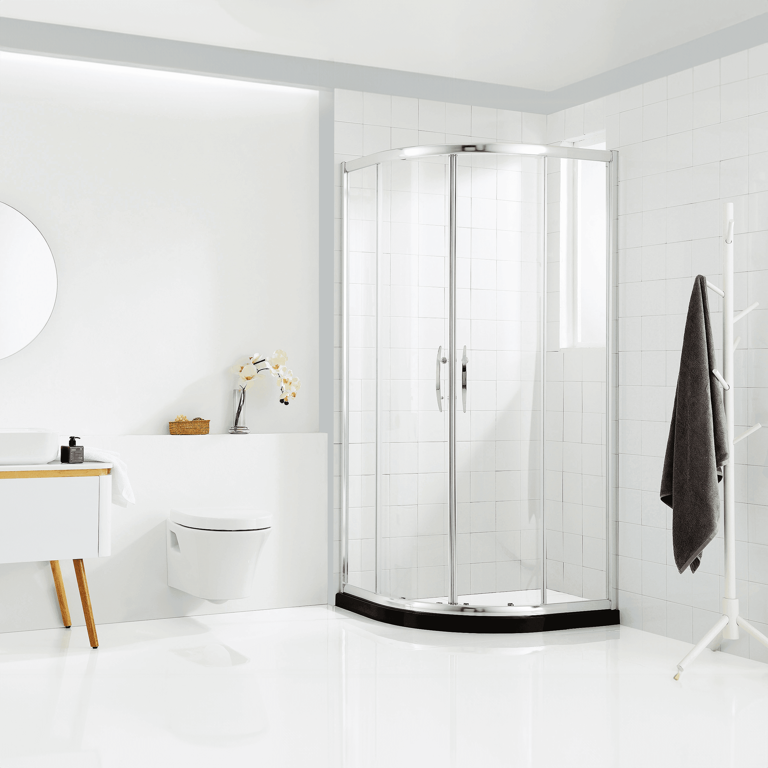 Dreamwerks 36 in. W x 79 in. H Framed Sliding Shower Enclosure - Available in Clear or Frosted Glass - Dreamwerks