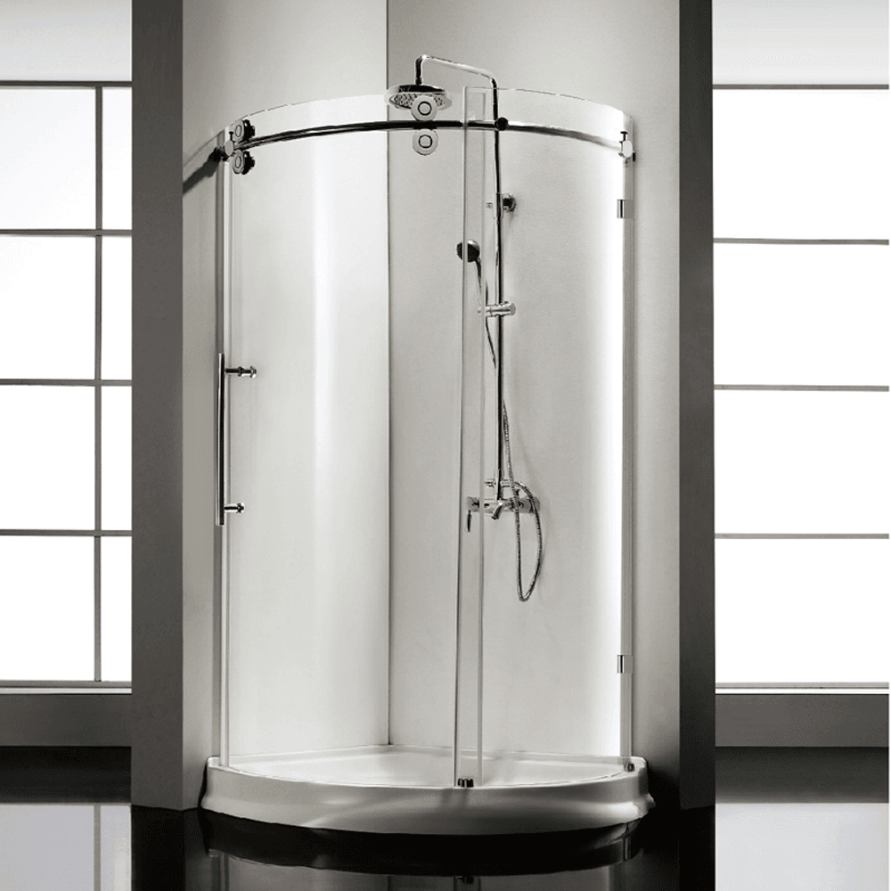 Dreamwerks 40"W x 79"H Frameless Shower Door Enclosure in Chrome Finish - Clear or Frosted Glass