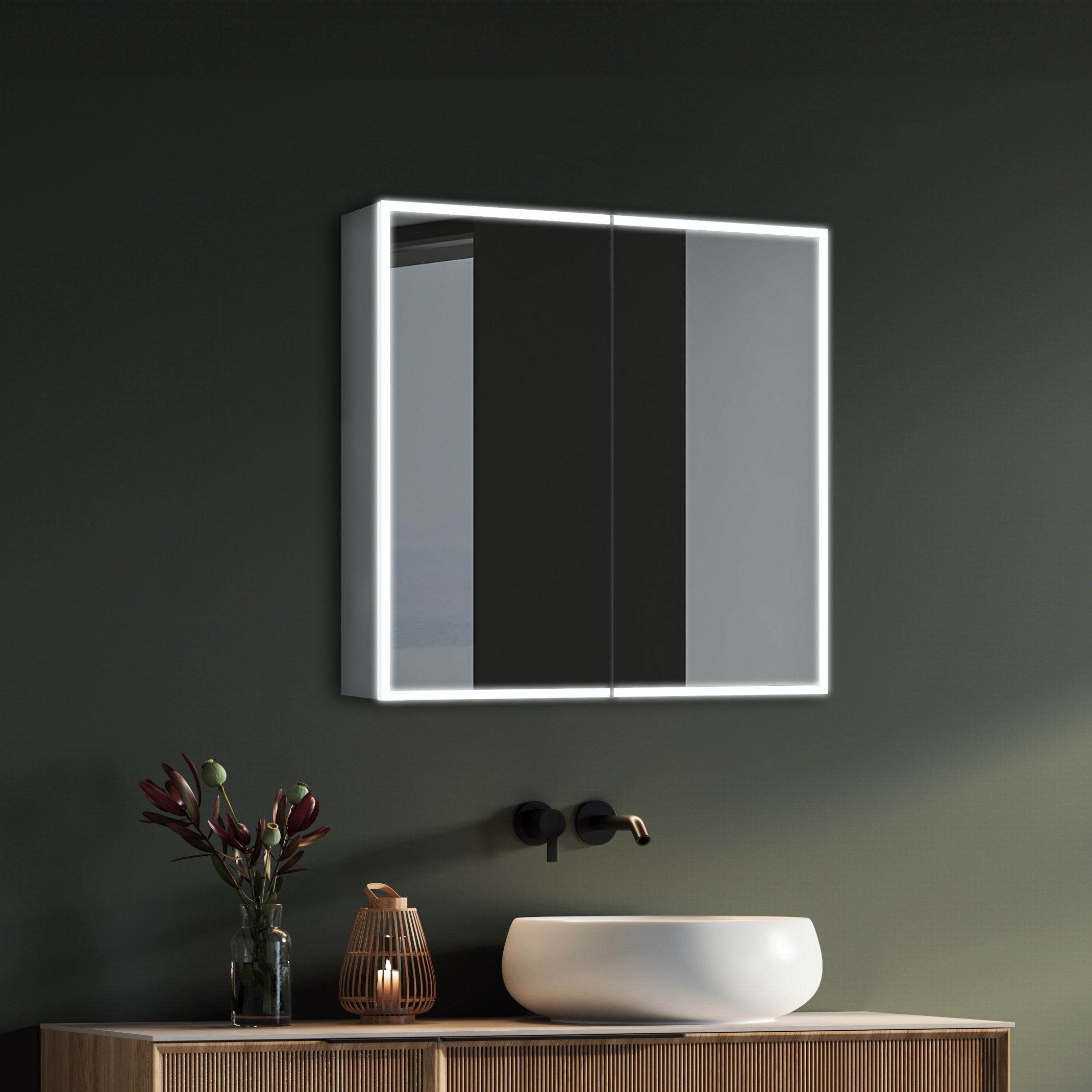 Dani 28"W X 28"H LED Medicine Cabinet with Mirrored Doors - Dreamwerks