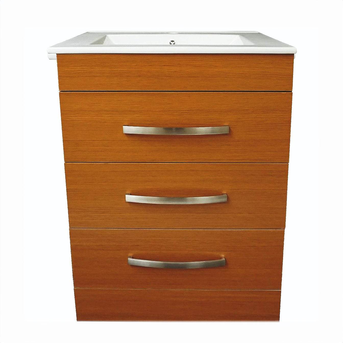 Geneva 24" W x 18" D x 33" H Vanity In Light Walnut With Ceramic Top - Dreamwerks