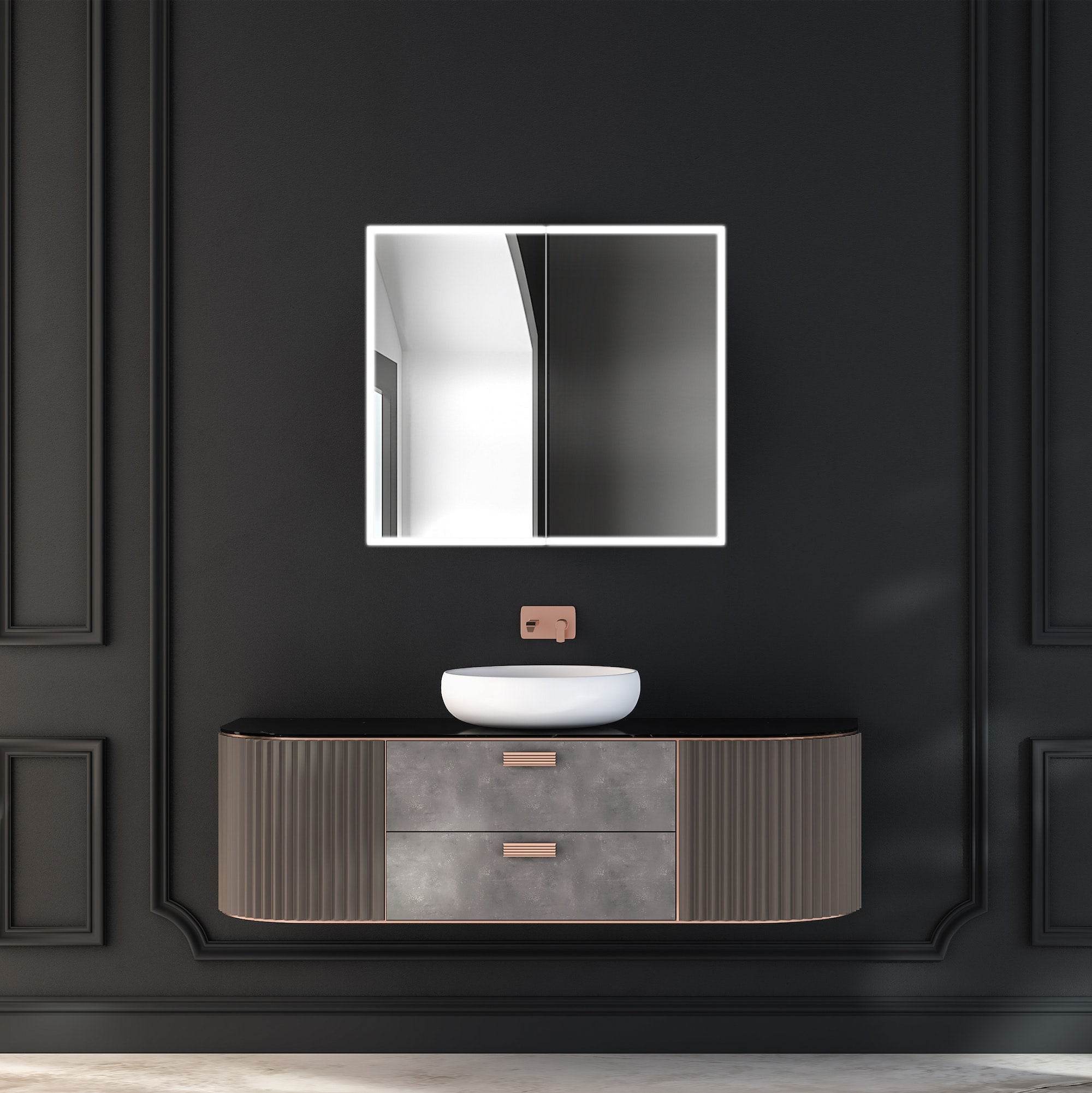 Dhalia LED Bathroom Medicine Cabinet with Defogger and Internal 3X Makeup Mirror - Available in 6 Sizes - Dreamwerks