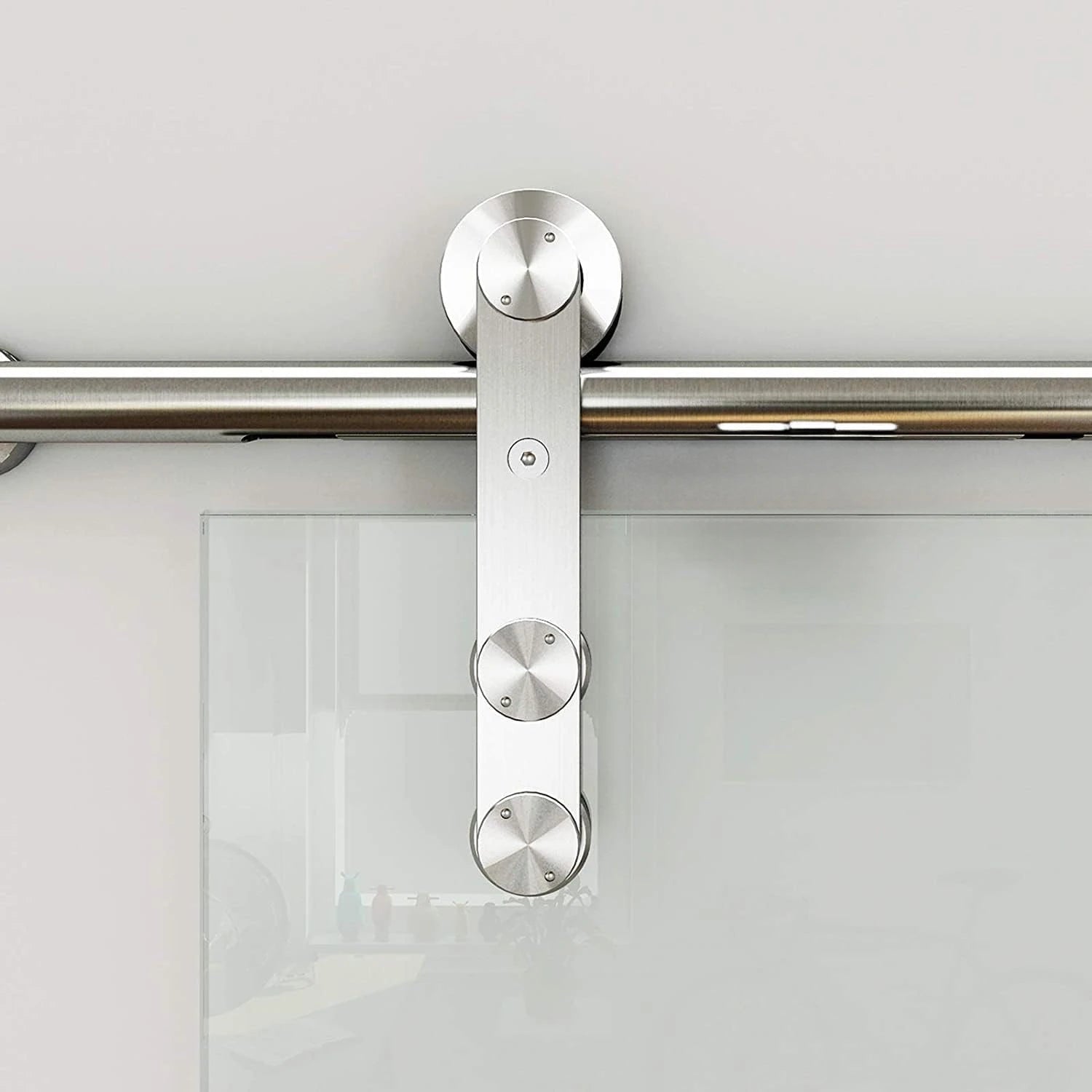 Dreamwerks 40 in. W X 79 in. H Sliding Glass Door with SS Pulley
