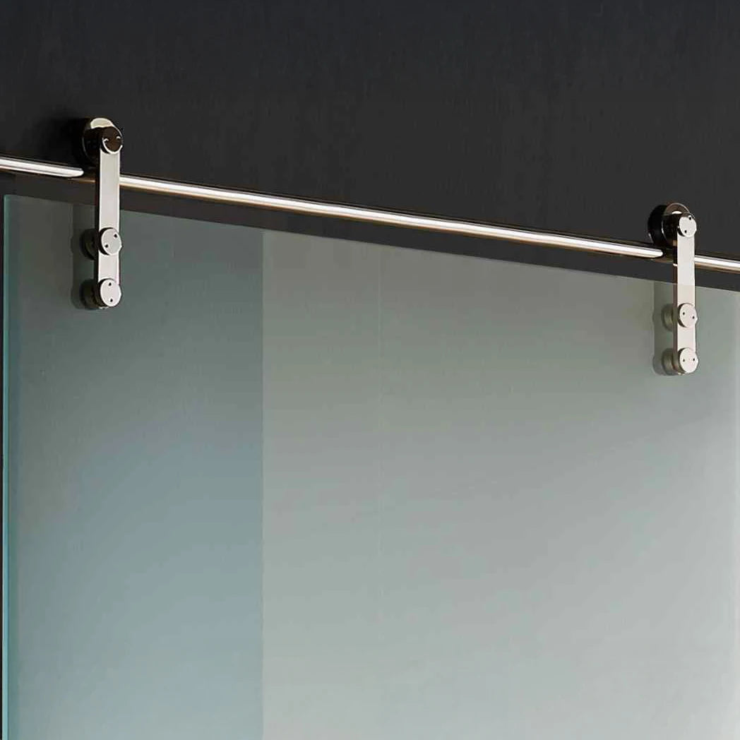 Dreamwerks 40 in. W X 79 in. H Sliding Glass Door with SS Pulley