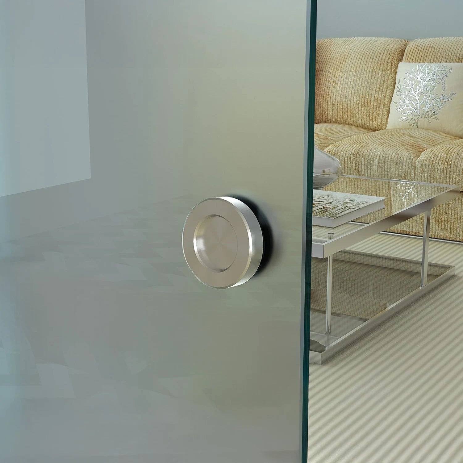 Dreamwerks 40 in. W X 79 in. H Sliding Glass Door with SS Pulley