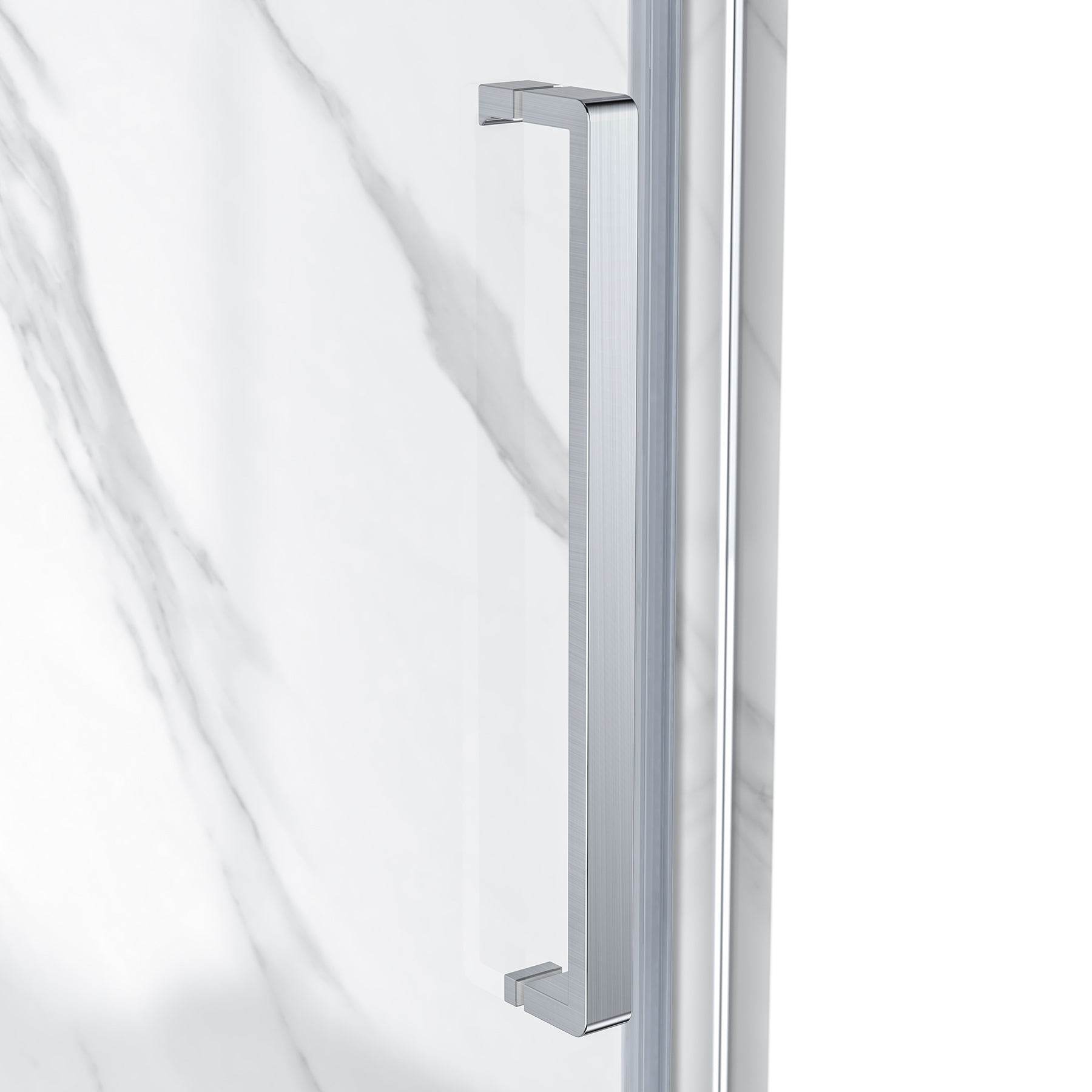 Capri 36 in. W x 36 in. D x 78.5 in. H Neo Angle Brushed Nickel Shower Kit - Dreamwerks