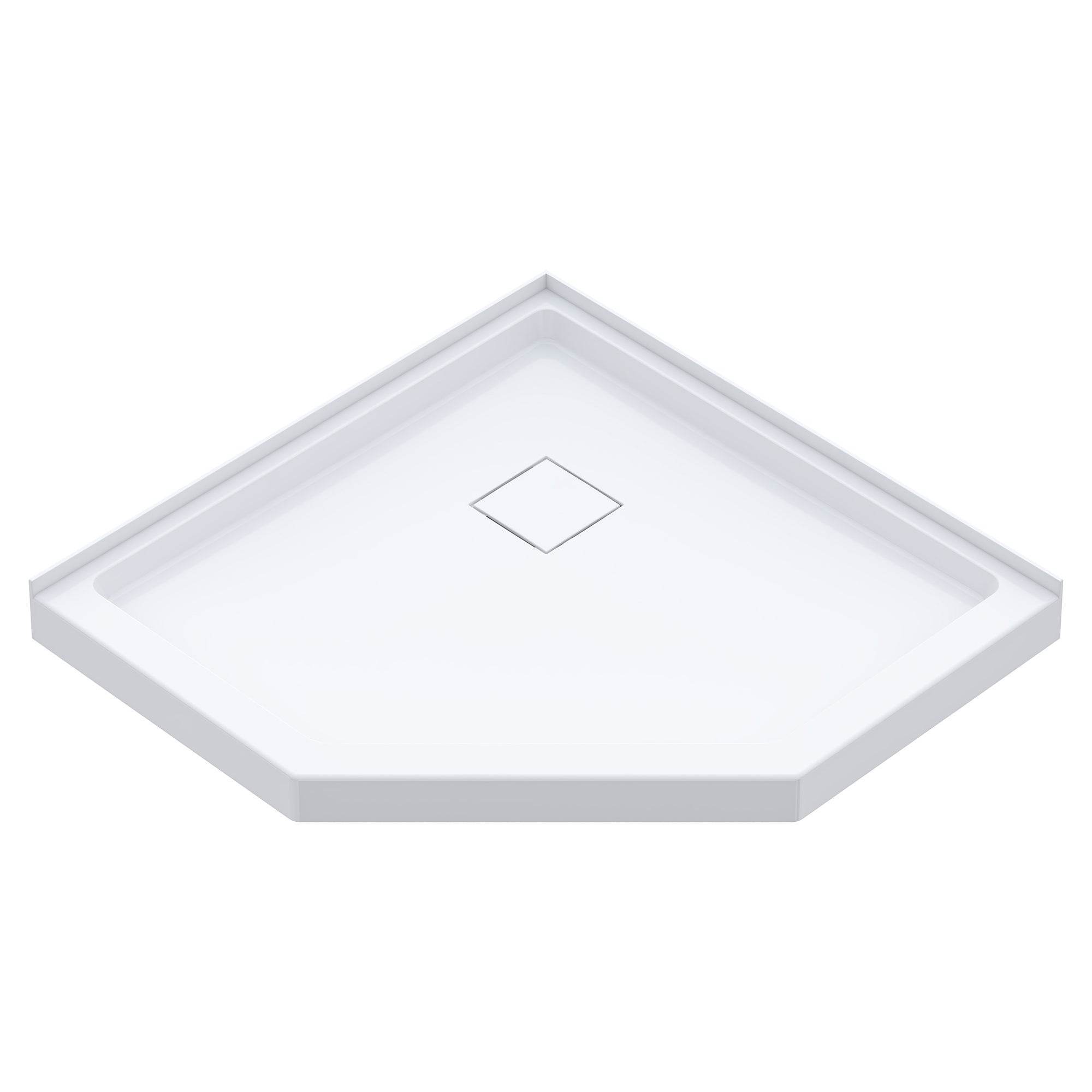 Capri 38 in. W x 38 in. D x 79 in. H Neo Angle Brushed Nickel Shower Kit - Dreamwerks