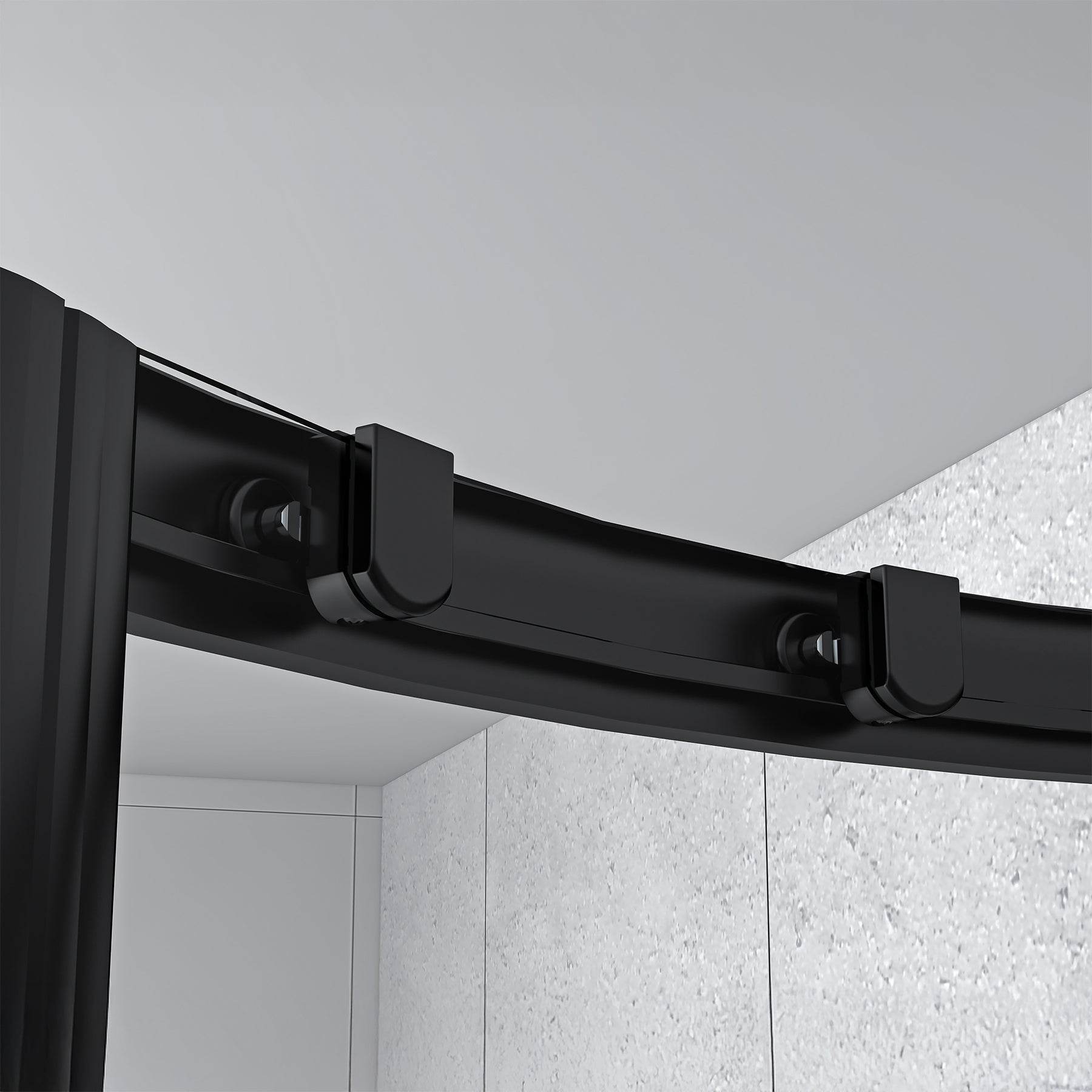 Monaco 36 in. W x 36 in. D x 75 in. H Round Black Shower Kit - Dreamwerks