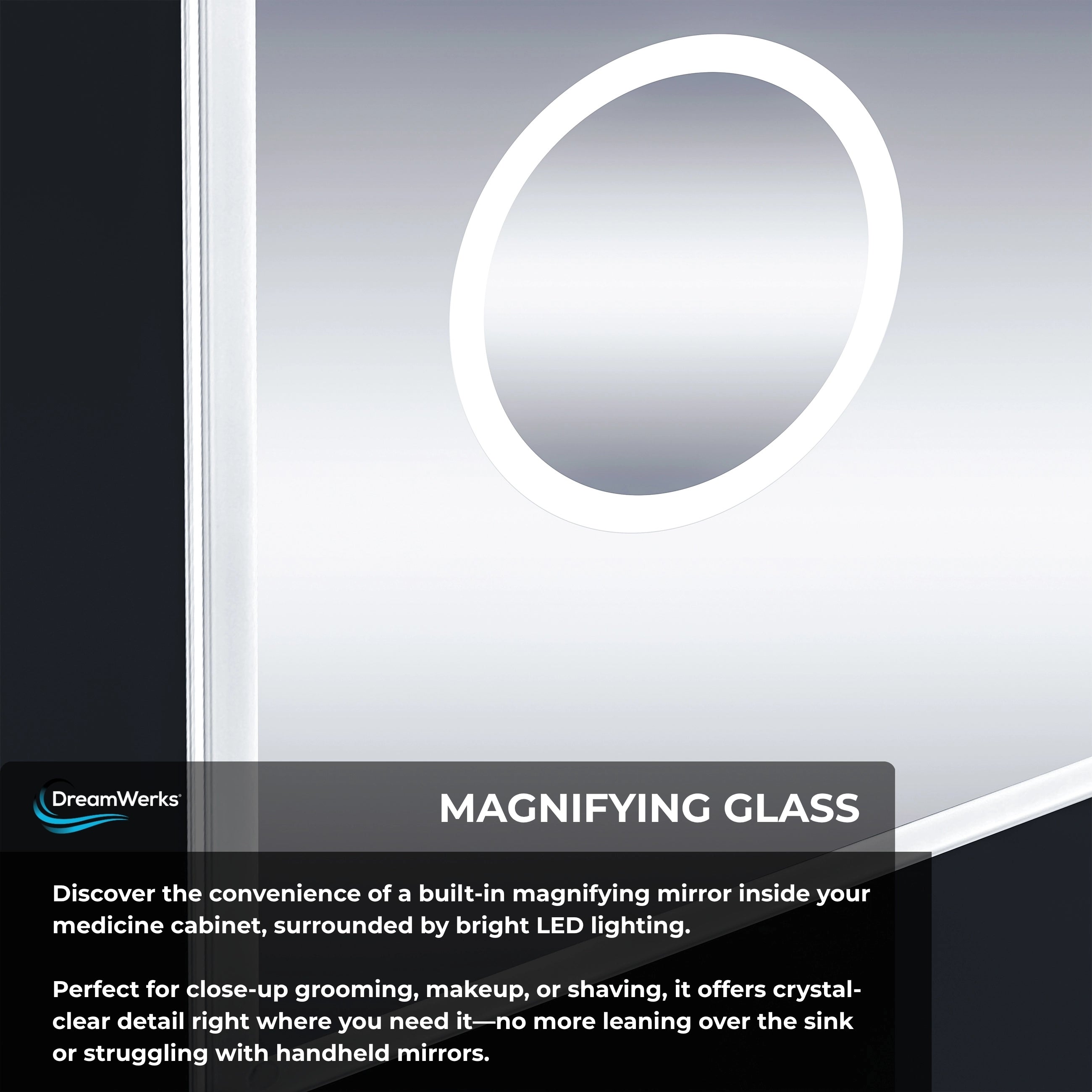 Dhalia LED Bathroom Medicine Cabinet with Defogger and Internal 3X Makeup Mirror - Available in 5 Sizes