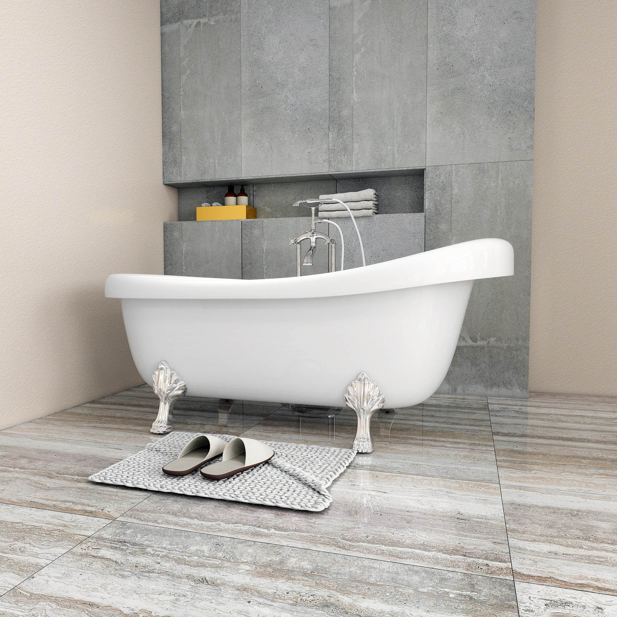 Dreamwerks 5.5 ft. Acrylic Claw Foot Oval Tub