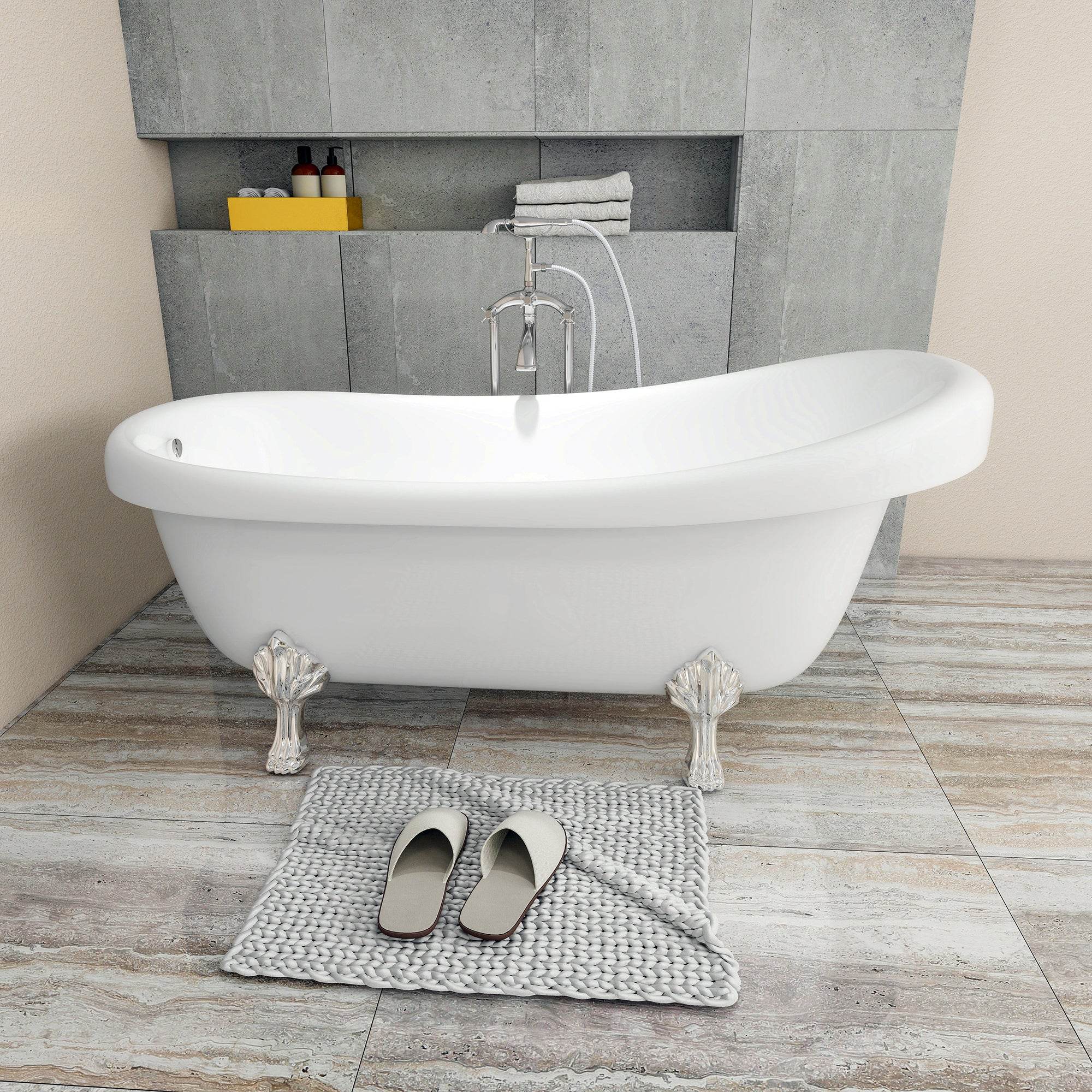 Dreamwerks 5.5 ft. Acrylic Claw Foot Oval Tub