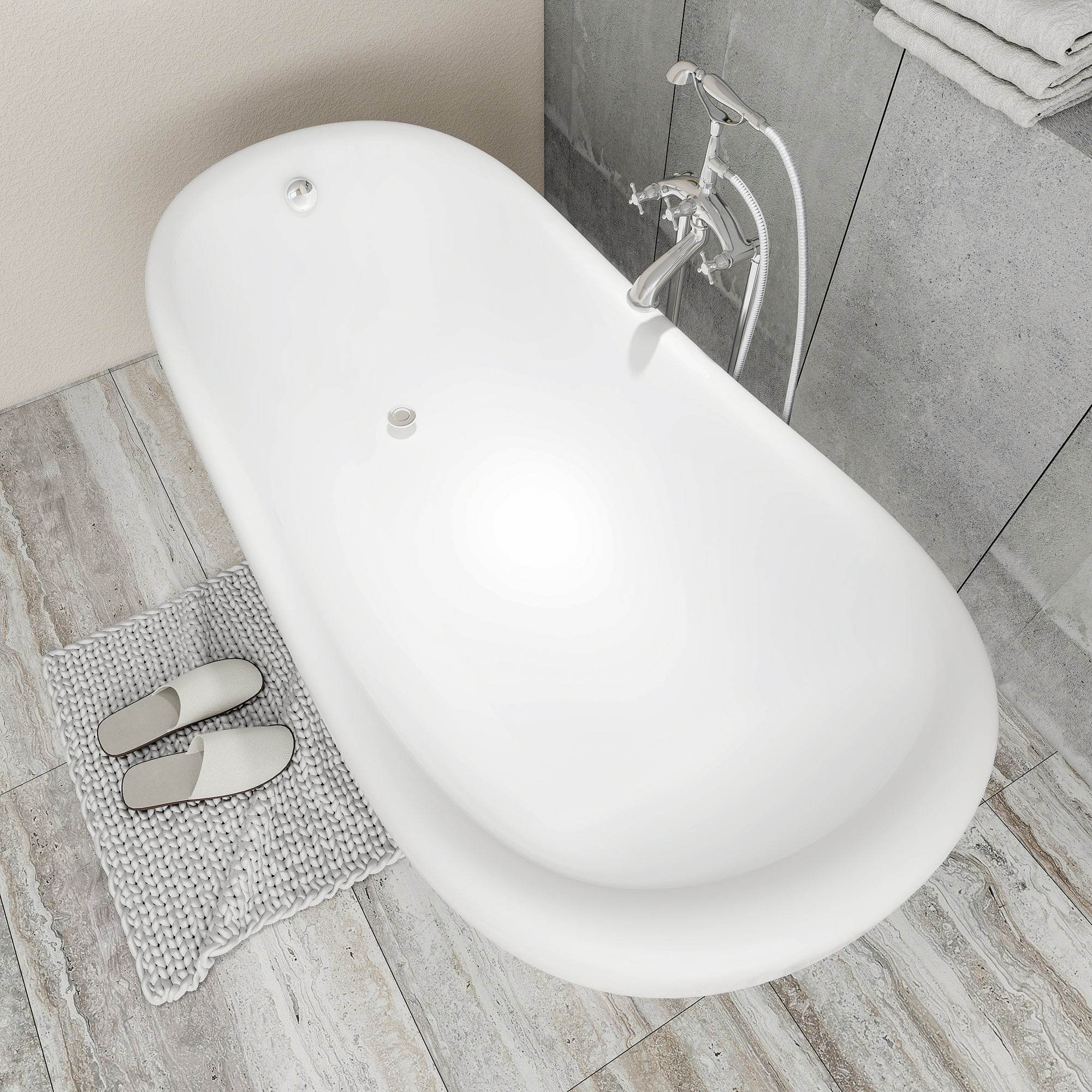 Dreamwerks 5.5 ft. Acrylic Claw Foot Oval Tub