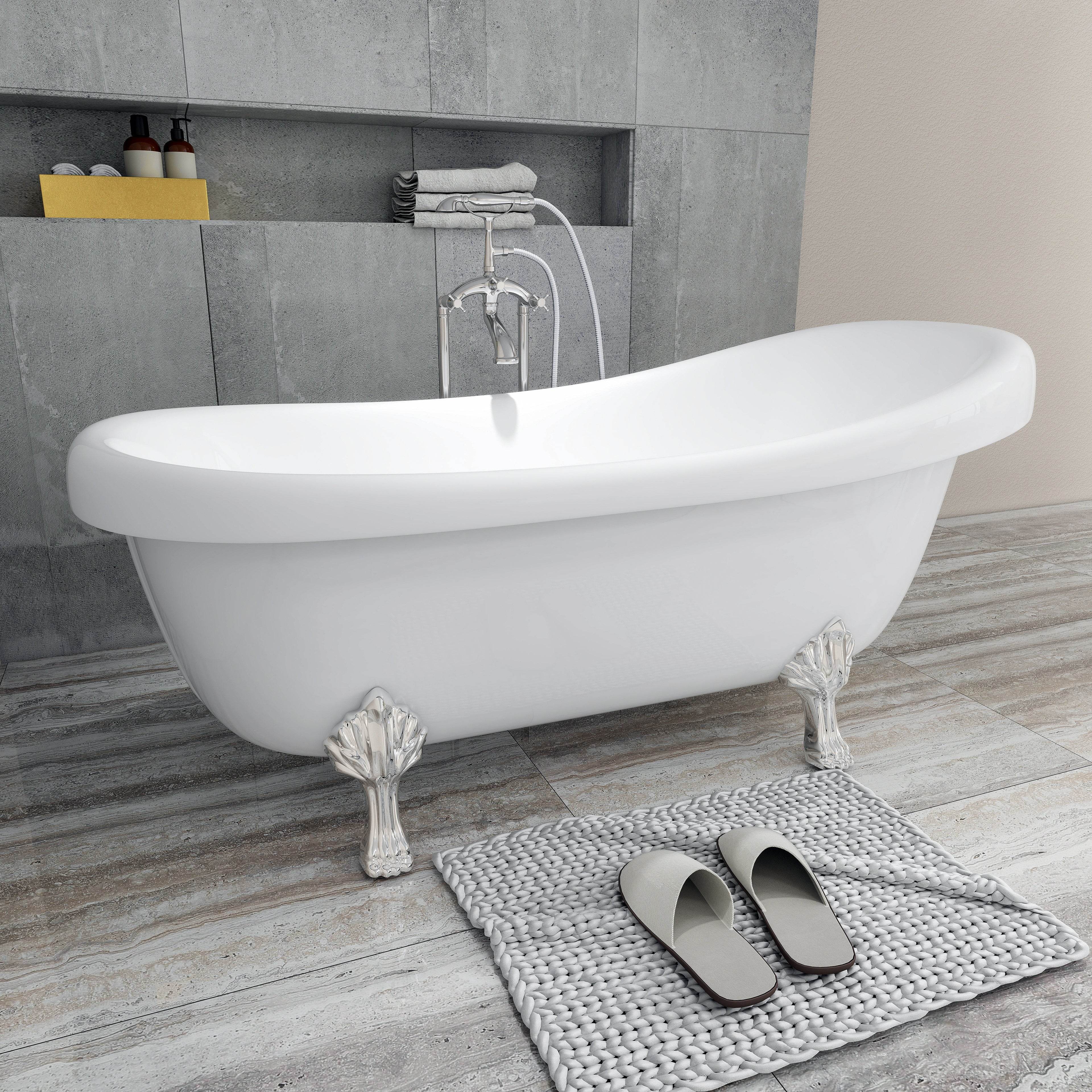 Dreamwerks 5.5 ft. Acrylic Claw Foot Oval Tub