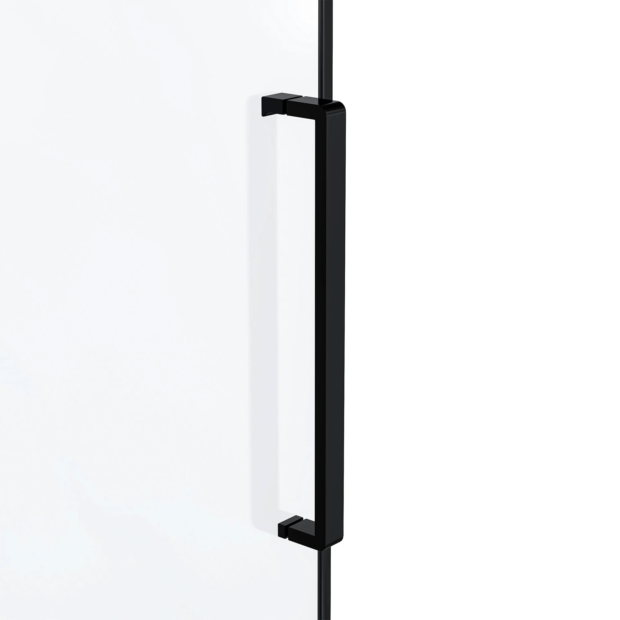 Black rectangular handle on a white background