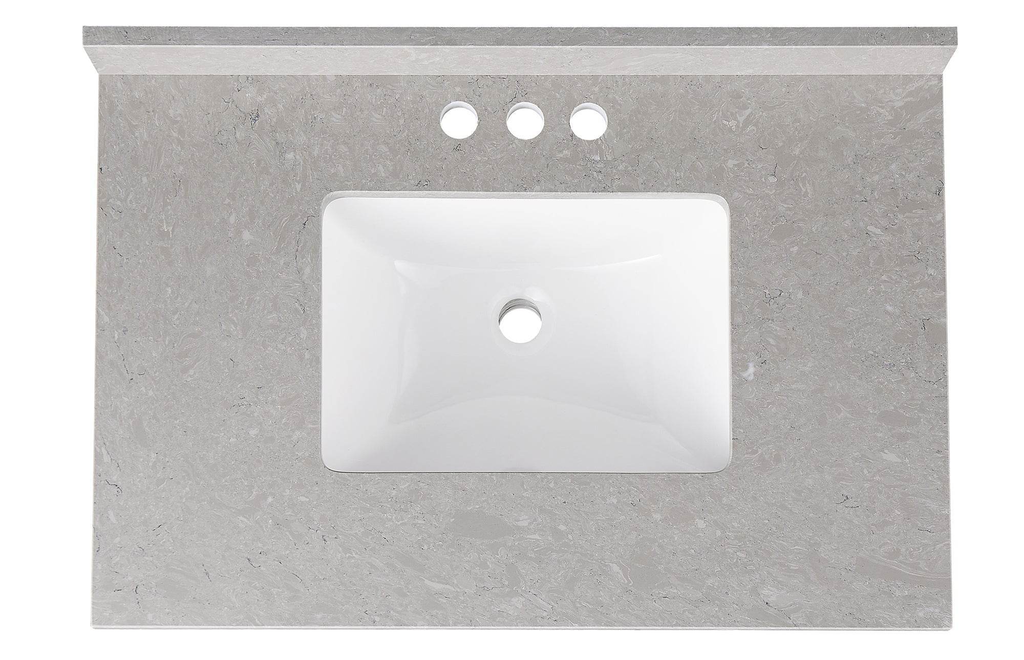 Amalfi 31"W x 22"D Engineered Marble Vanity Top with Rectangular Undermount Bowl