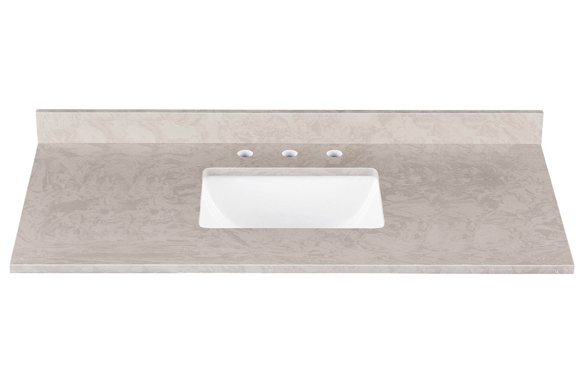 Amalfi 49"W x 22"D Engineered Marble Vanity Top with Rectangular Undermount Bowl