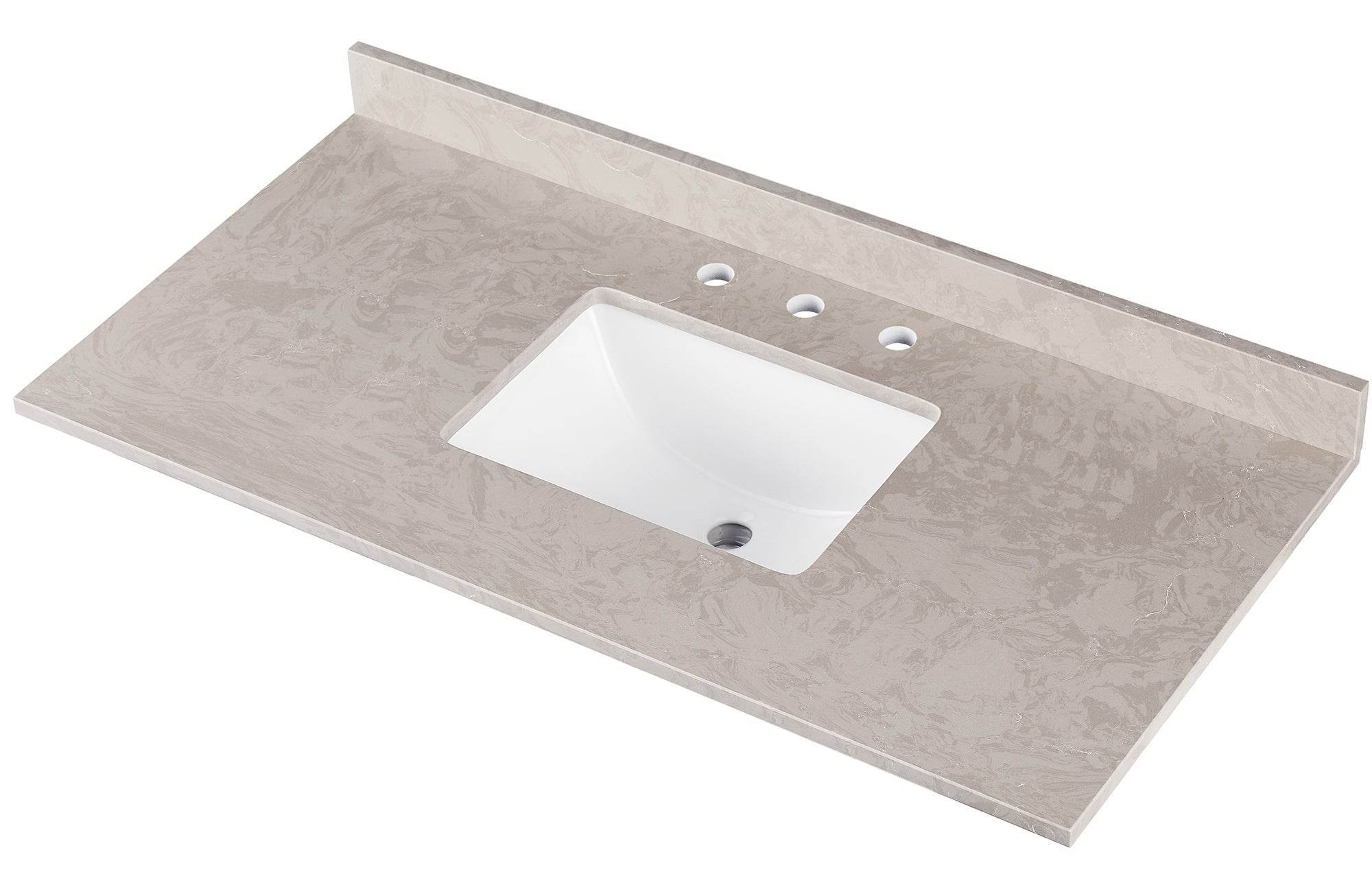 Amalfi 49"W x 22"D Engineered Marble Vanity Top with Rectangular Undermount Bowl