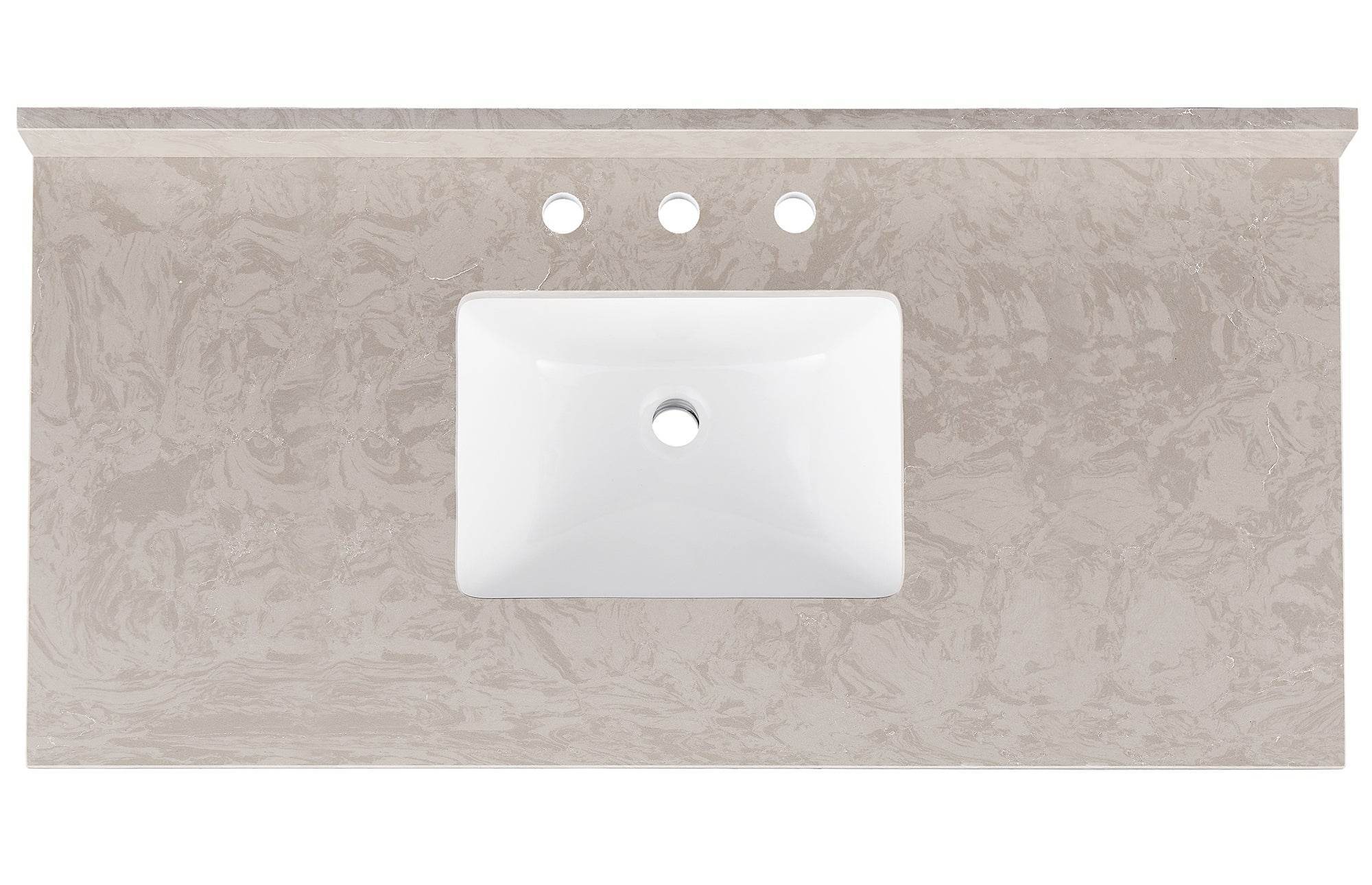 Amalfi 49"W x 22"D Engineered Marble Vanity Top with Rectangular Undermount Bowl