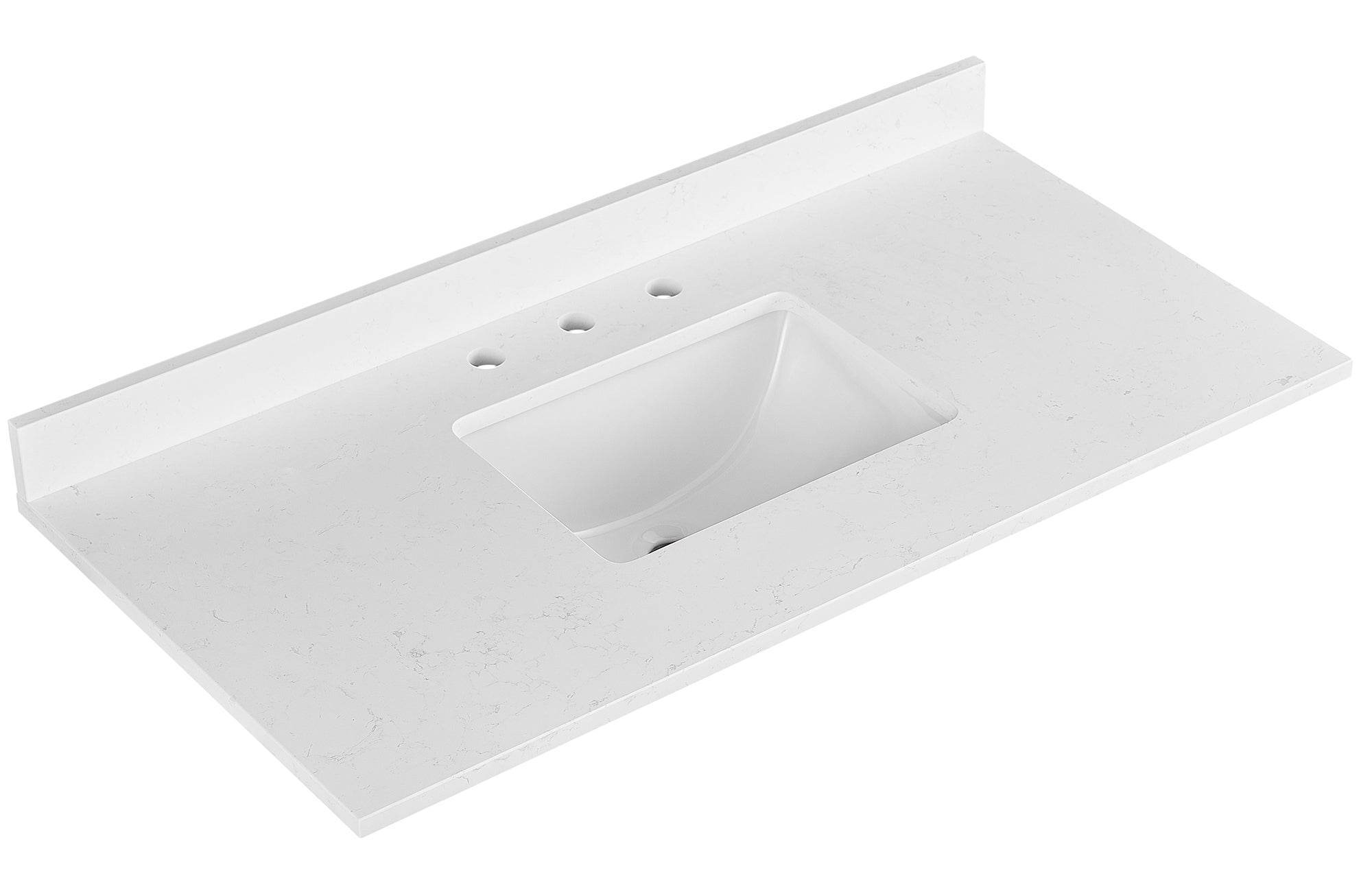 Amalfi 49"W x 22"D Engineered Marble Vanity Top with Rectangular Undermount Bowl