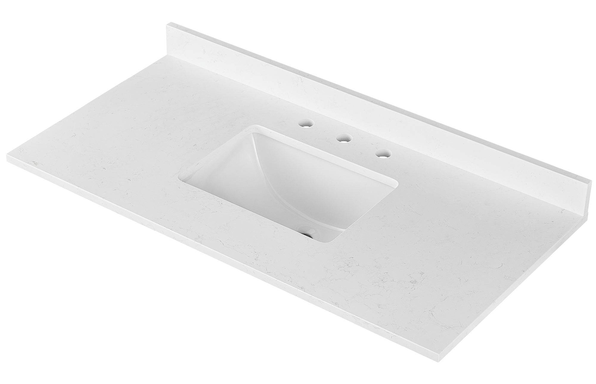 Amalfi 49"W x 22"D Engineered Marble Vanity Top with Rectangular Undermount Bowl