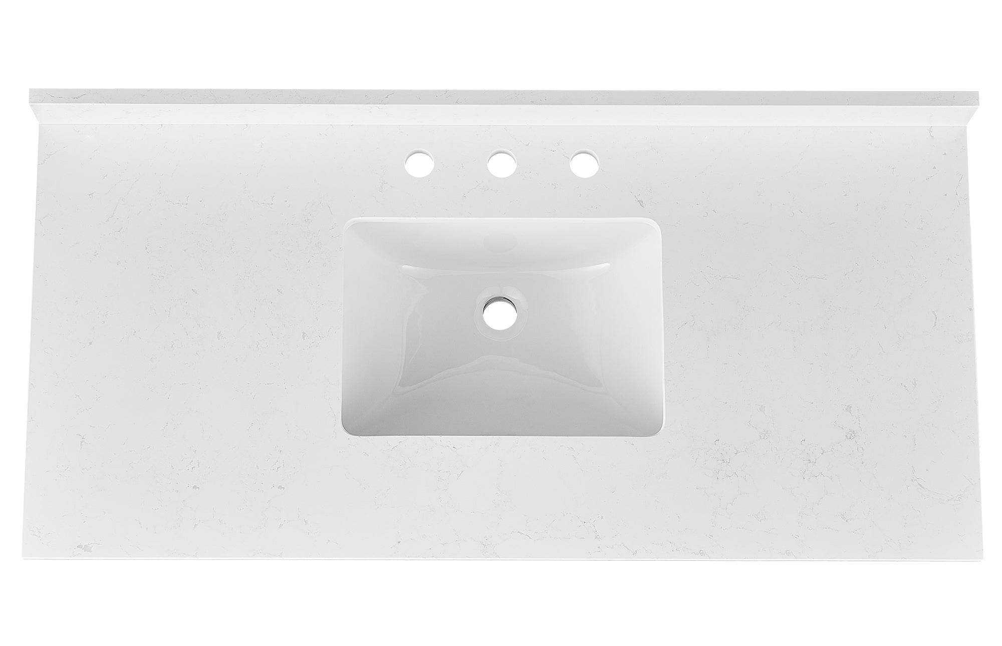 Amalfi 49"W x 22"D Engineered Marble Vanity Top with Rectangular Undermount Bowl