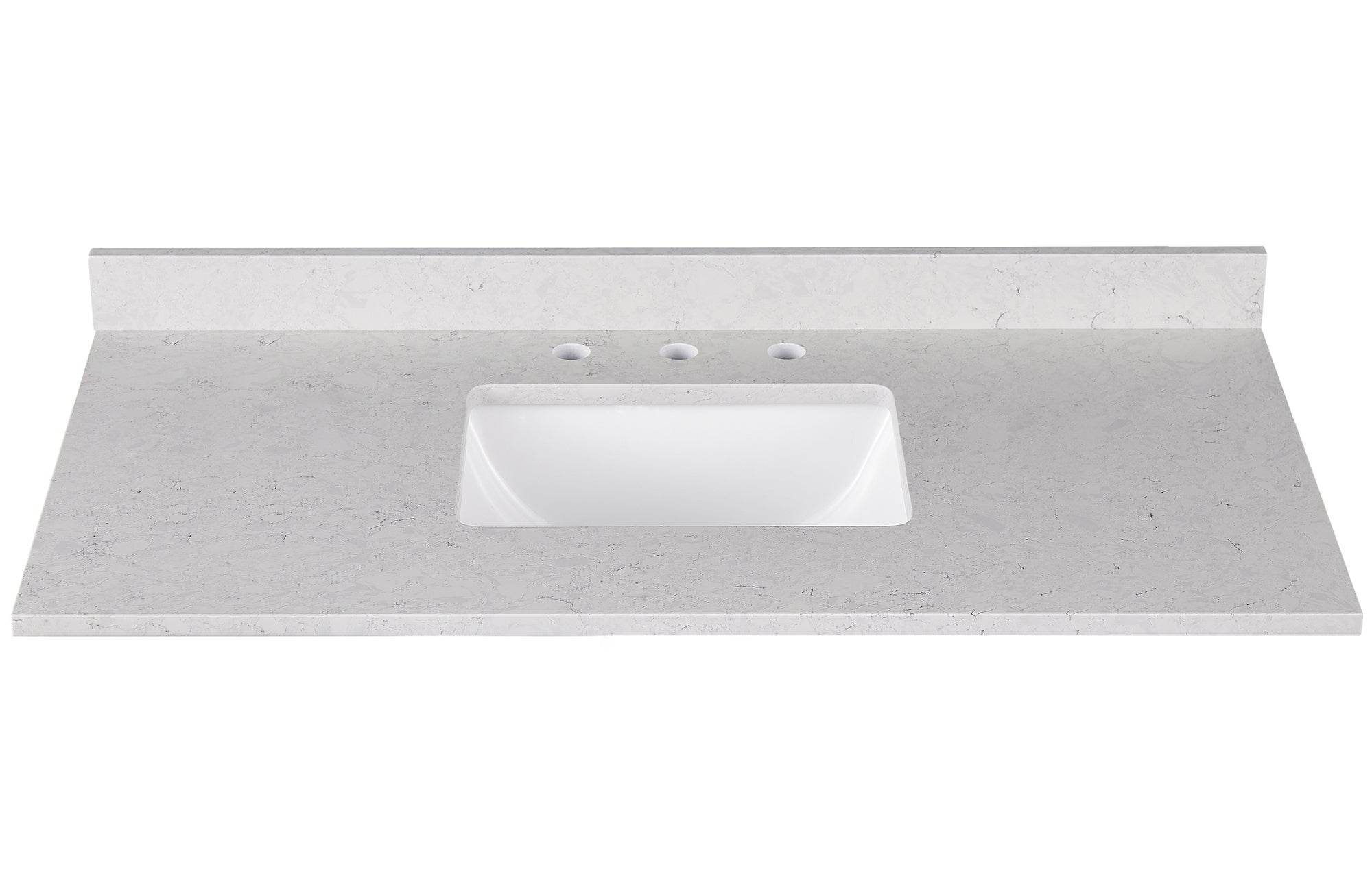 Amalfi 49"W x 22"D Engineered Marble Vanity Top with Rectangular Undermount Bowl