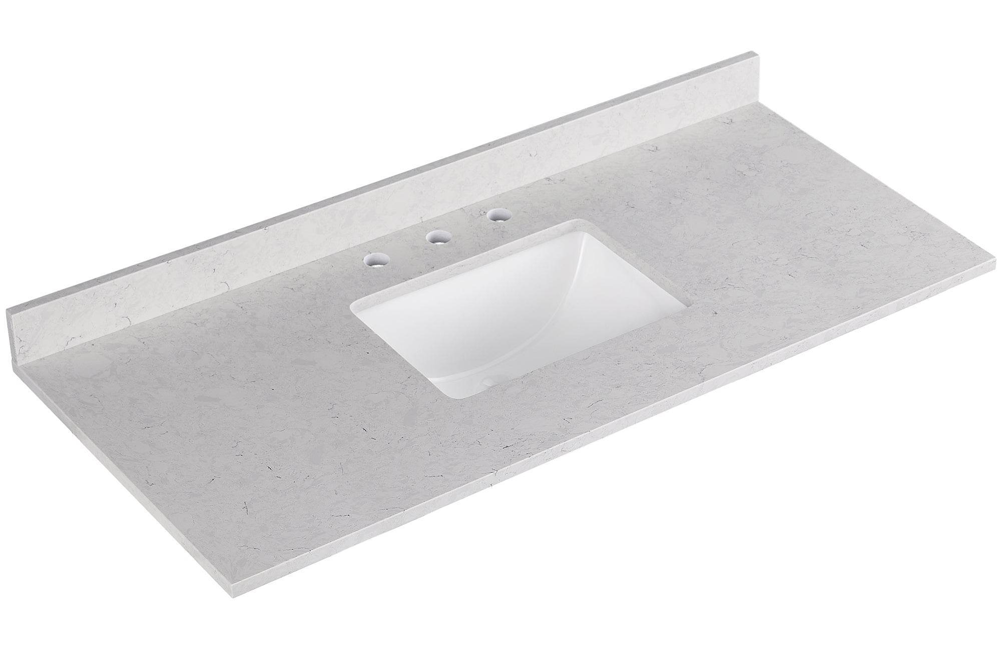 Amalfi 49"W x 22"D Engineered Marble Vanity Top with Rectangular Undermount Bowl