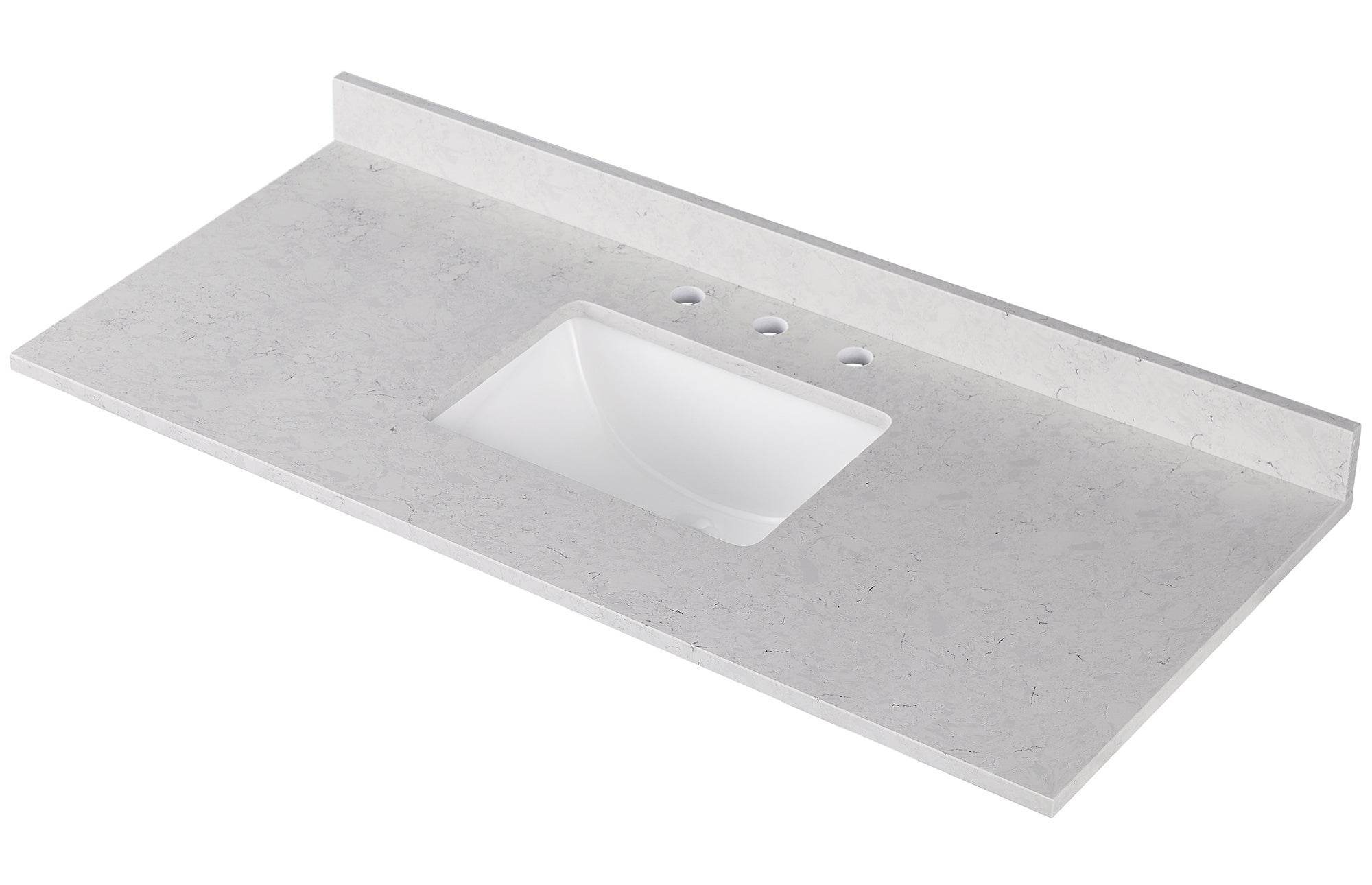 Amalfi 49"W x 22"D Engineered Marble Vanity Top with Rectangular Undermount Bowl
