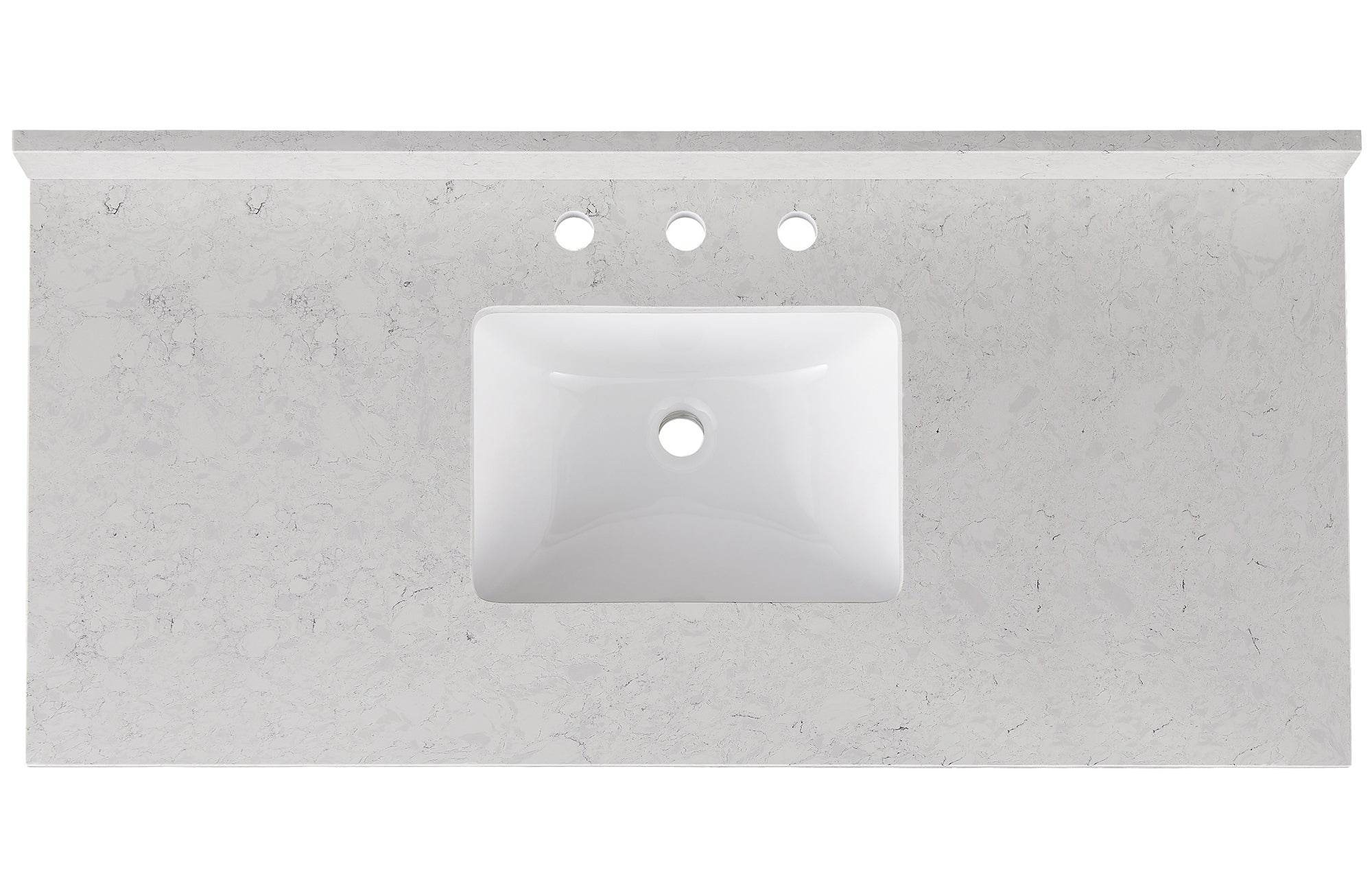 Amalfi 49"W x 22"D Engineered Marble Vanity Top with Rectangular Undermount Bowl