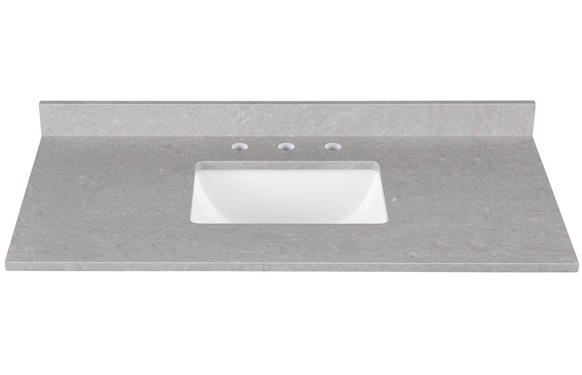Amalfi 49"W x 22"D Engineered Marble Vanity Top with Rectangular Undermount Bowl