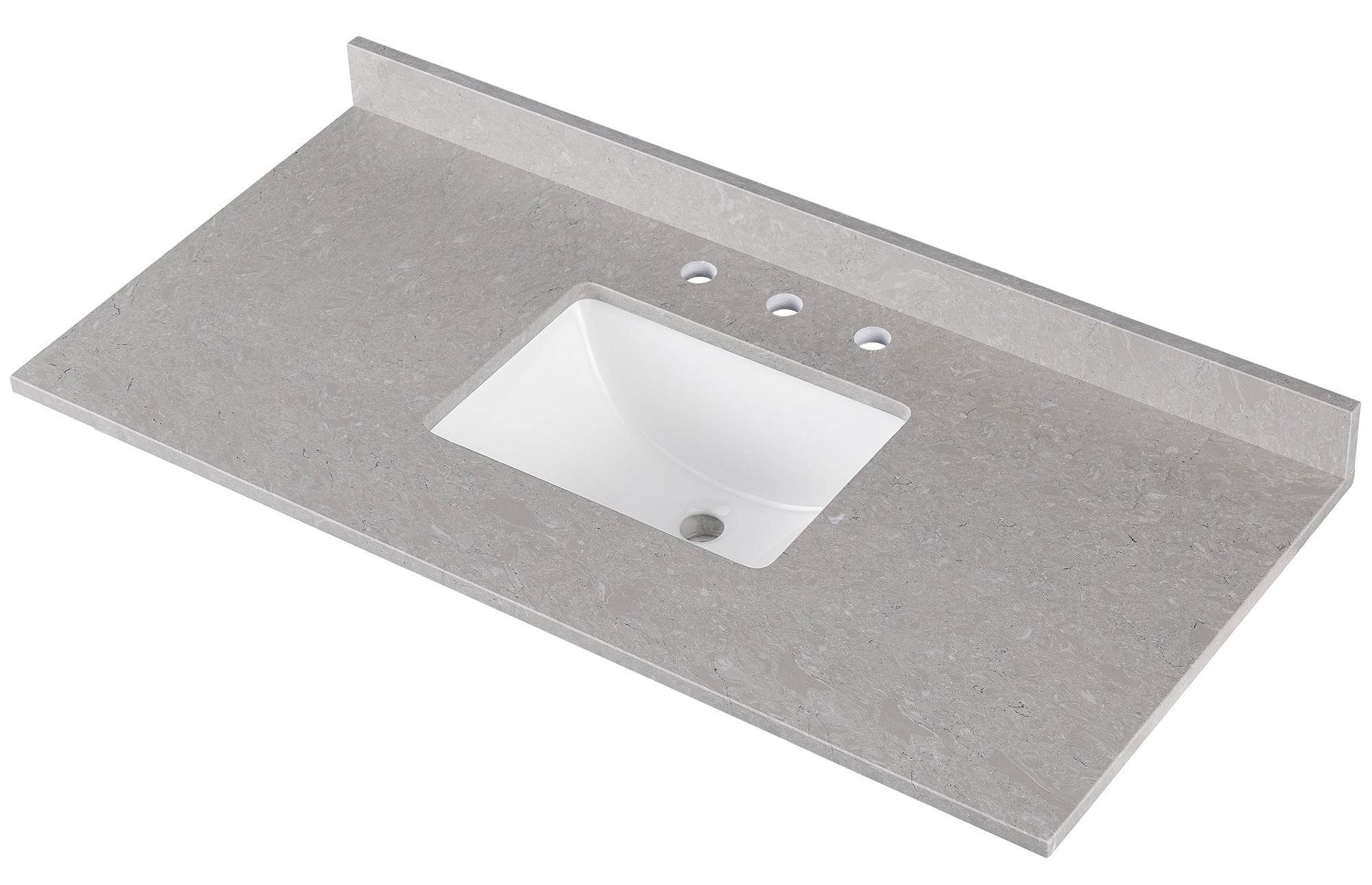 Amalfi 49"W x 22"D Engineered Marble Vanity Top with Rectangular Undermount Bowl