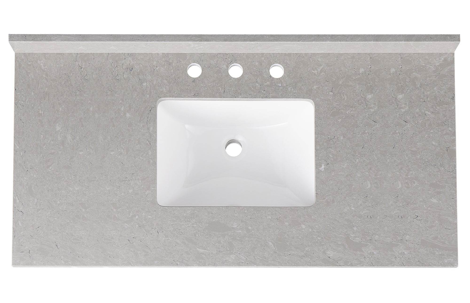 Amalfi 49"W x 22"D Engineered Marble Vanity Top with Rectangular Undermount Bowl