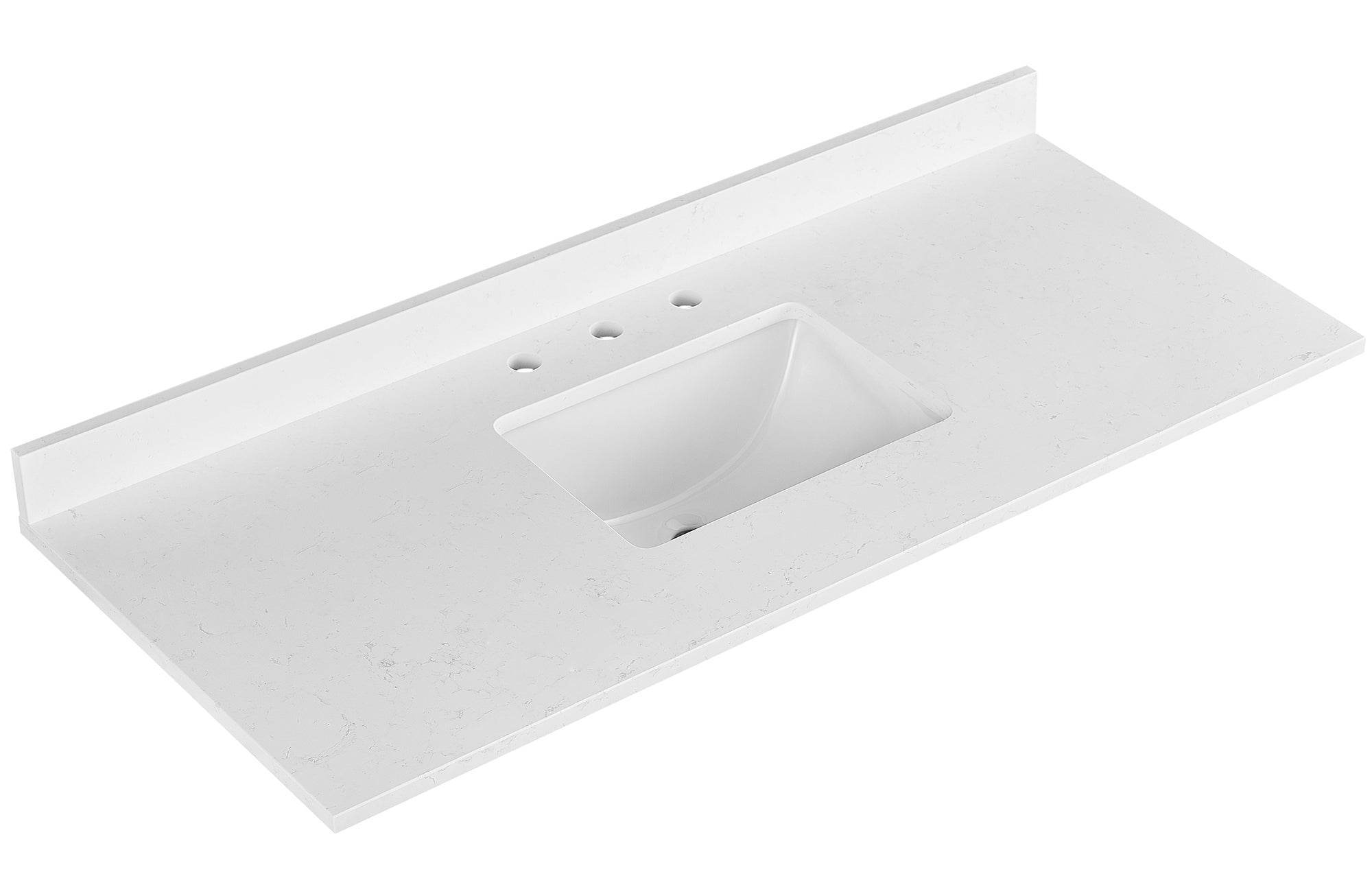 Amalfi 61"W x 22"D Engineered Marble Vanity Top with Rectangular Undermount Bowl