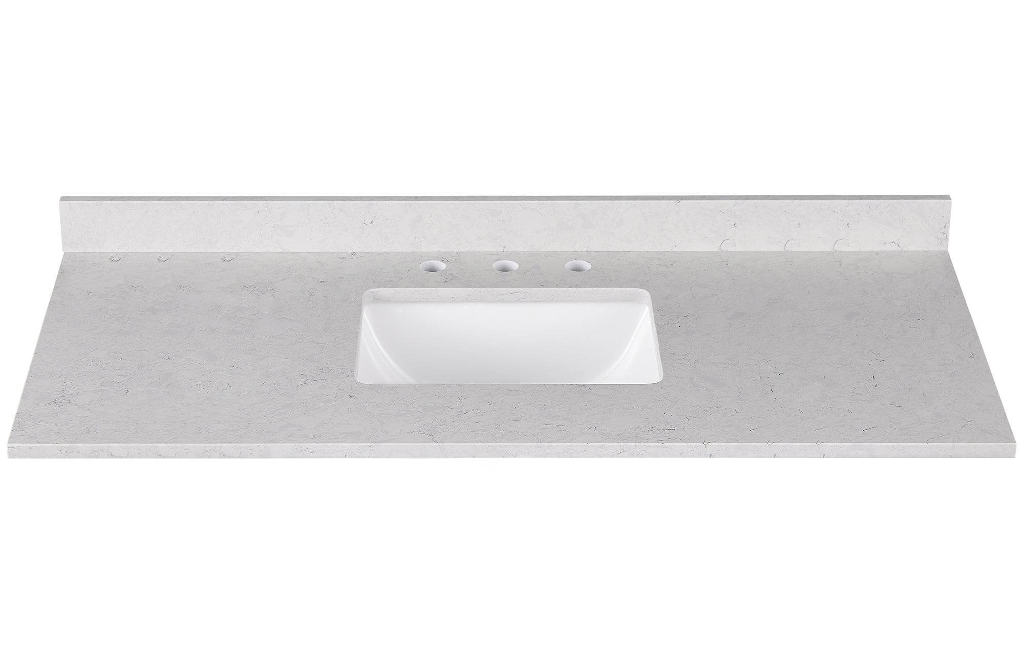 Amalfi 61"W x 22"D Engineered Marble Vanity Top with Rectangular Undermount Bowl