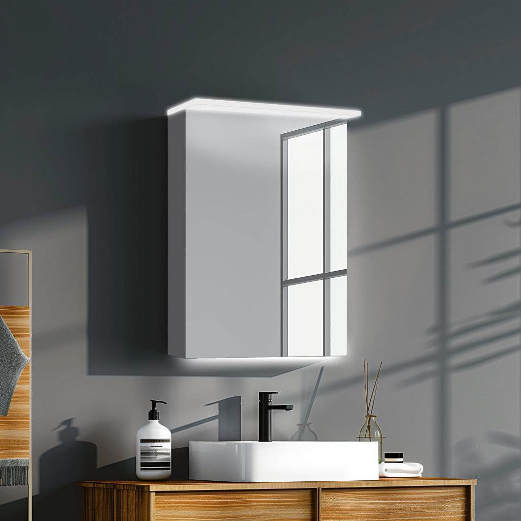 Garet 20"x28" LED Medicine Cabinet with Dimmable Lighting and Modern Bathroom Storage