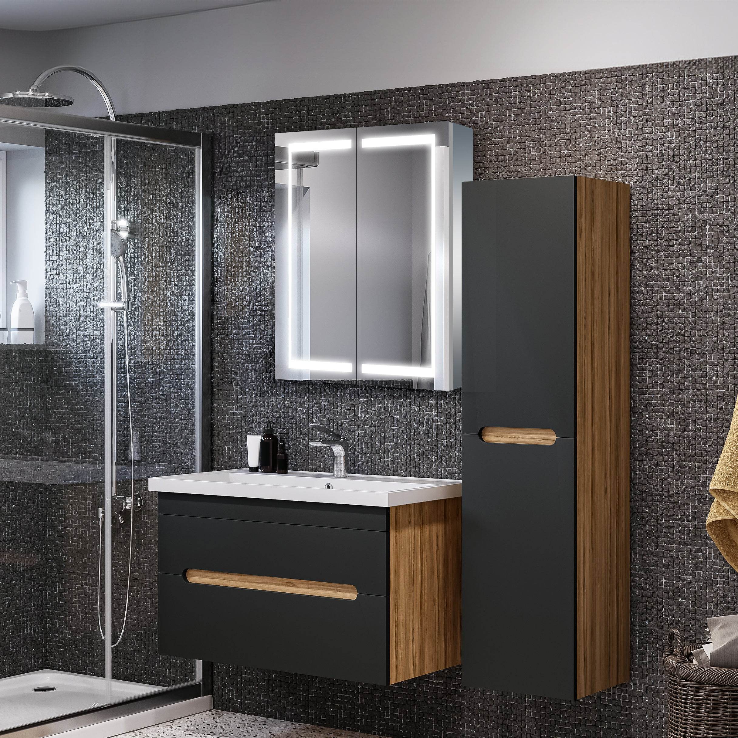 Glenn 24"x32" LED Medicine Cabinet with Dimmable Lighting & Luxury Bathroom Storage