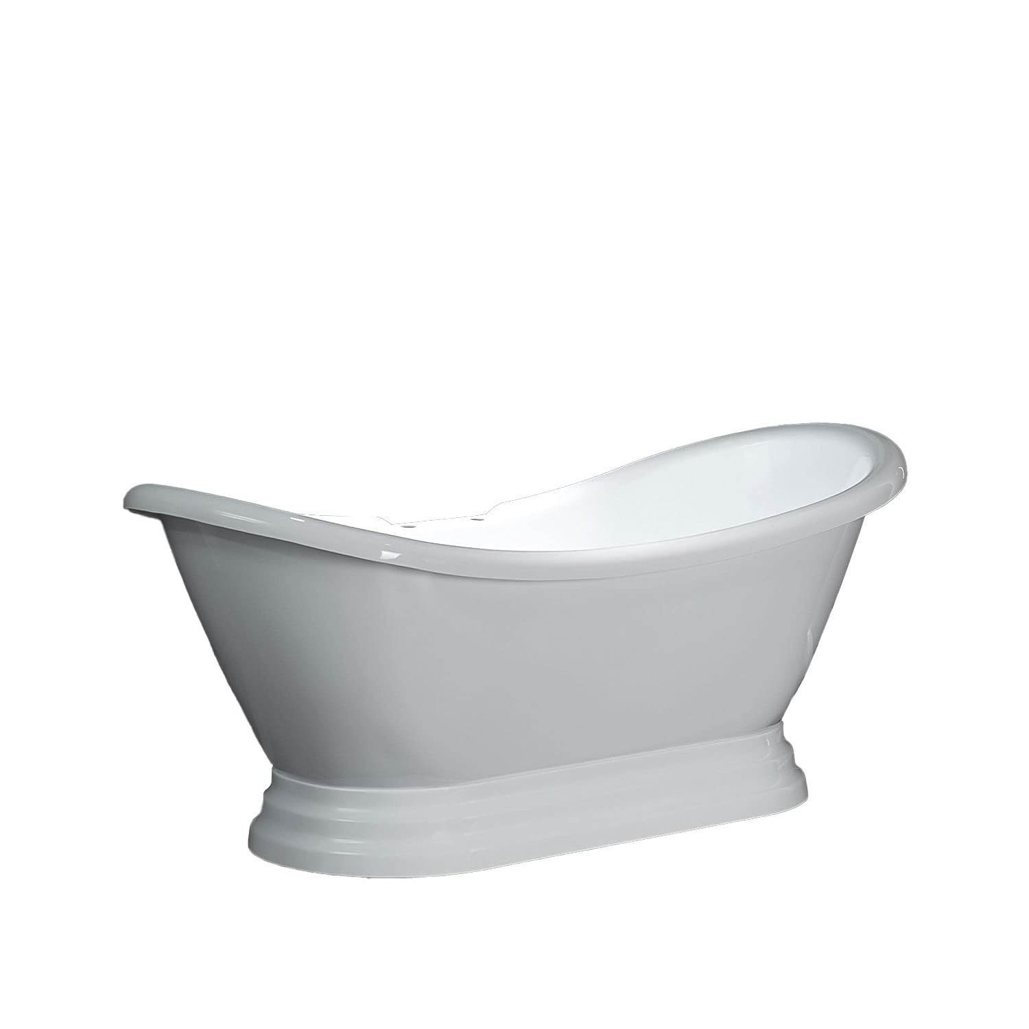 Dreamwerks 5.75 ft. acrylic freestanding pedestal bathtub – 30" wide ergonomic soaking tub
