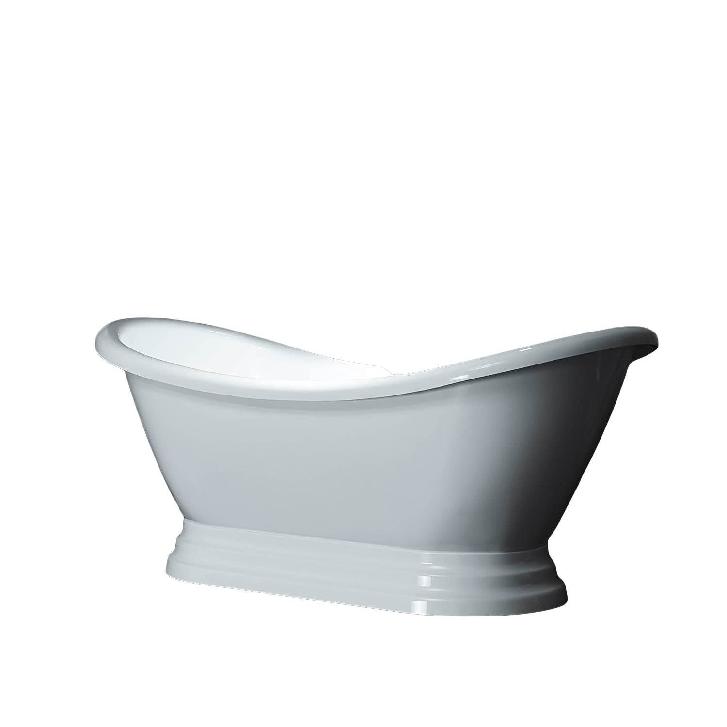 Dreamwerks 5.75 ft. acrylic freestanding pedestal bathtub – 30" wide ergonomic soaking tub