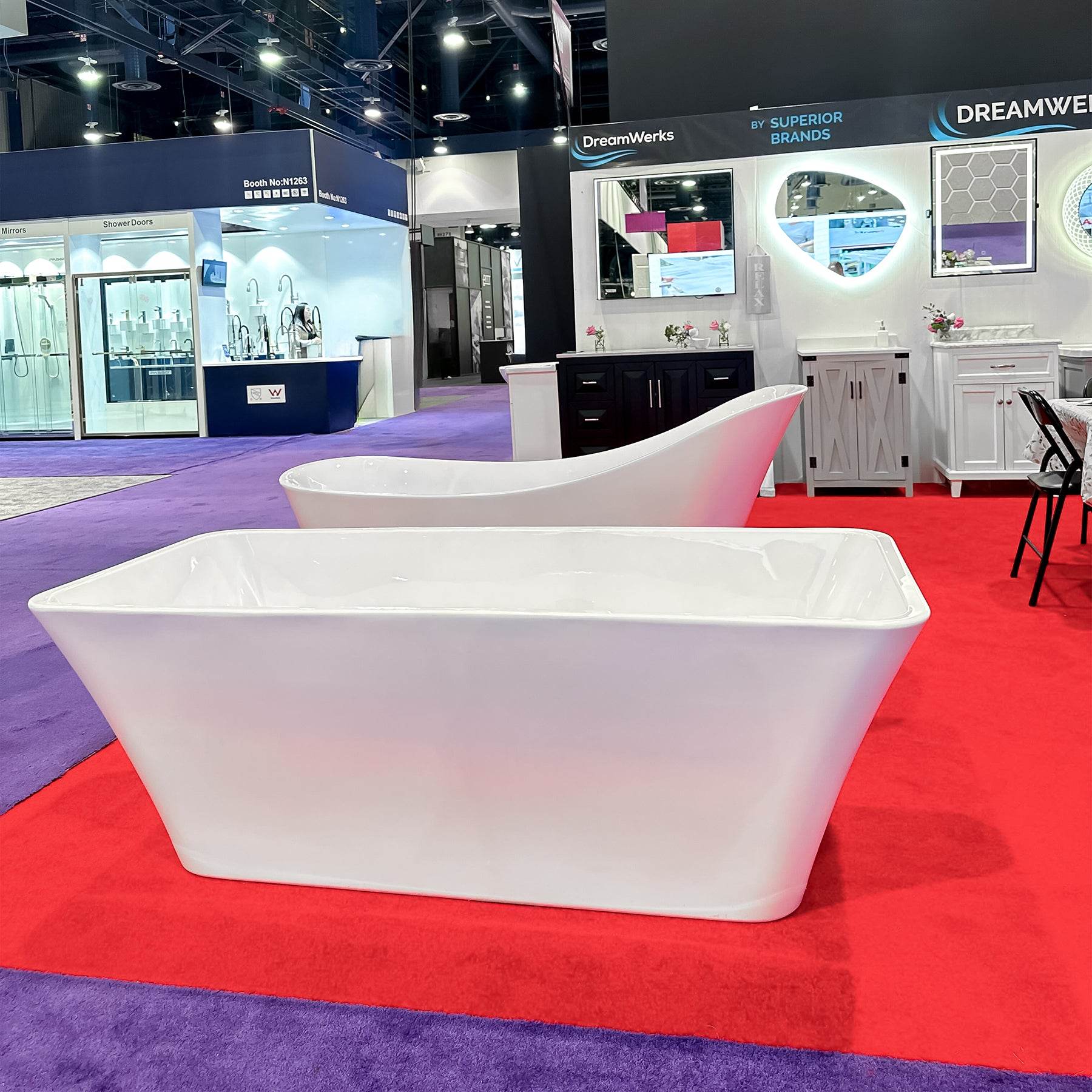 Dreamwerks 80 Gallon White Acrylic Rectangular Tub – Fiberglass Bathtub for Modern Baths