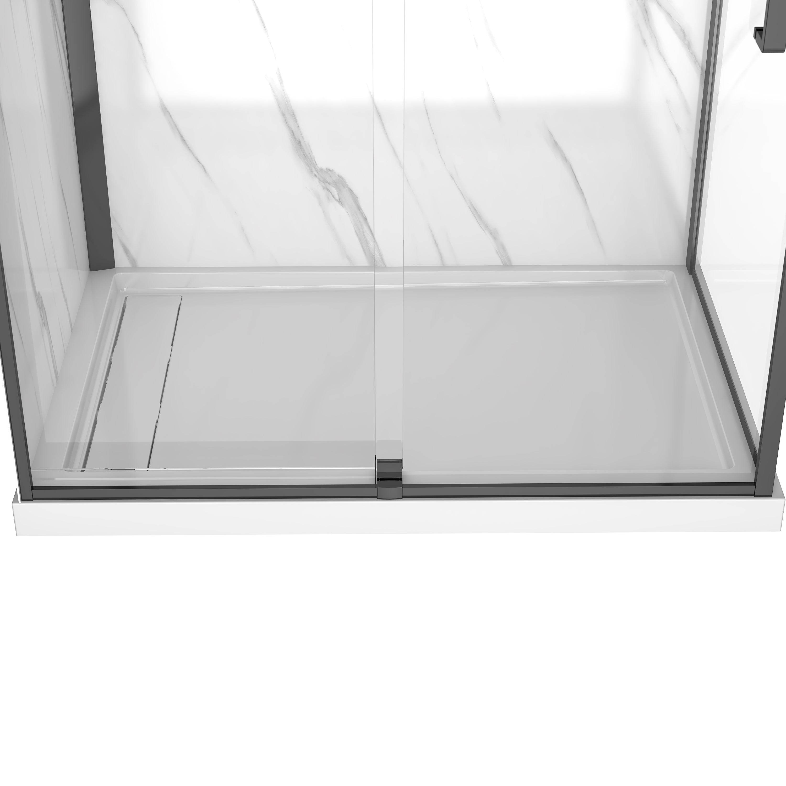 Bristol 48 in. W x 32 in. D x 79.2 in. H Rectangular Black Shower Kit