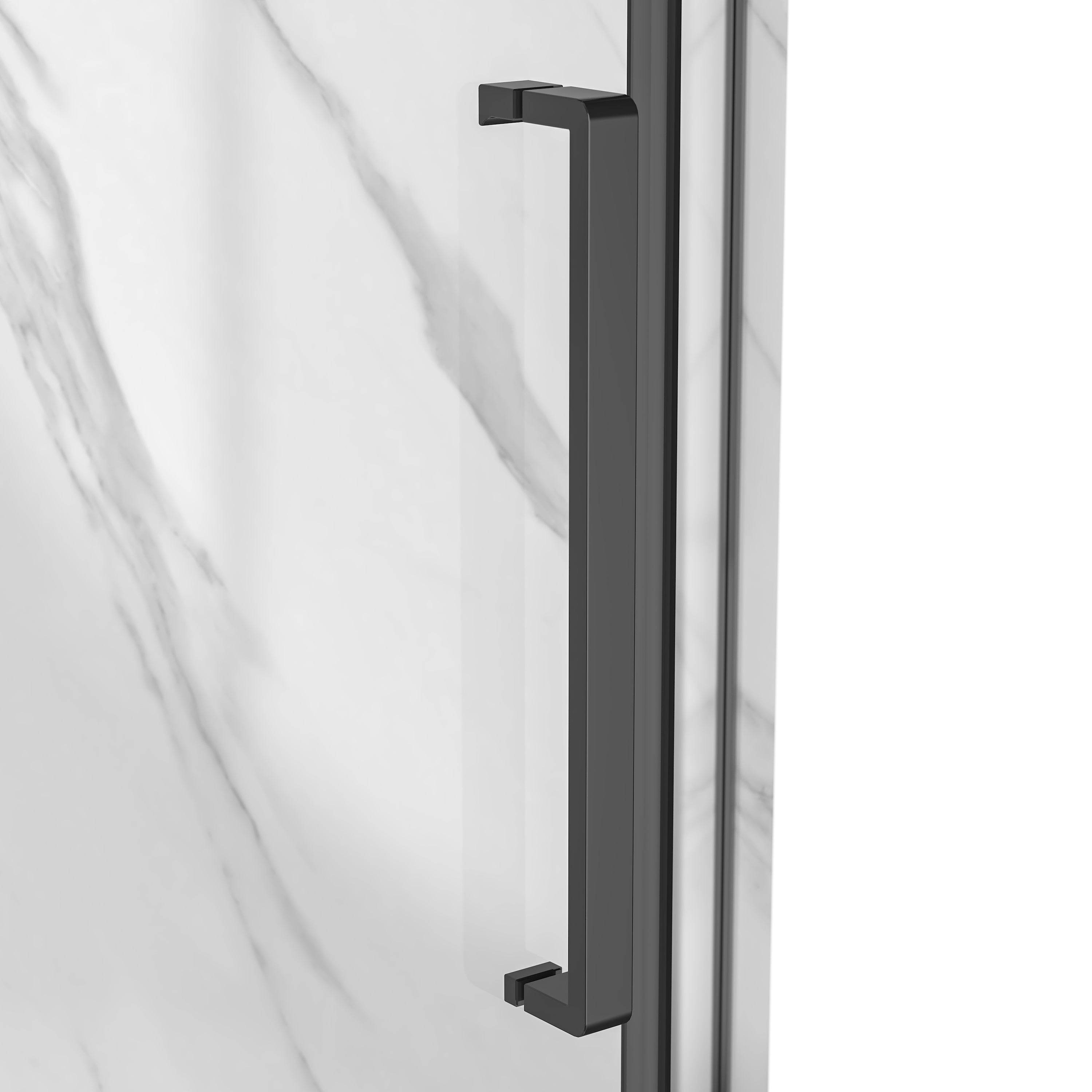 Capri 38 in. W x 38 in. D x 79 in. H Neo Angle Black Shower Kit - Dreamwerks