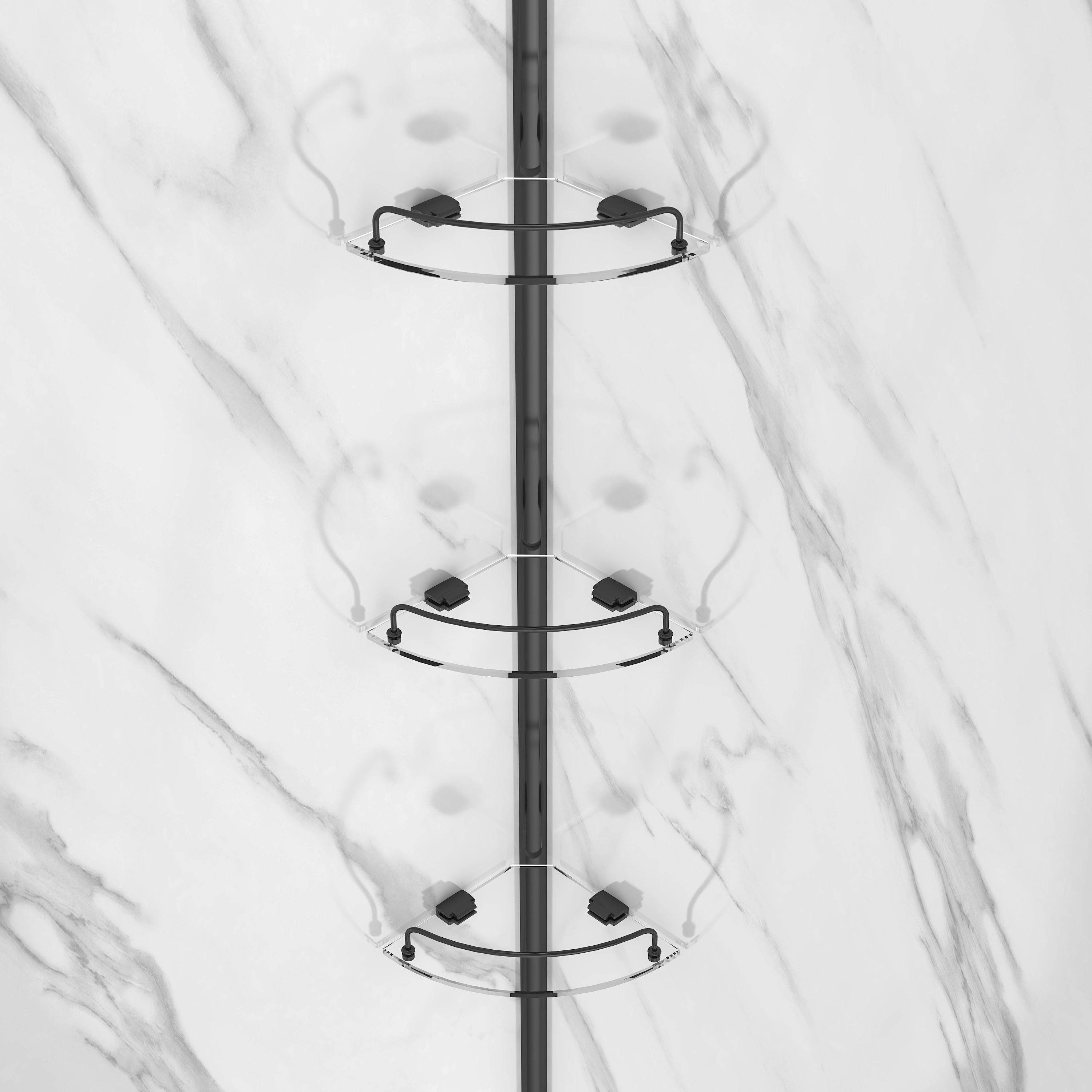 Capri 38 in. W x 38 in. D x 79 in. H Neo Angle Black Shower Kit - Dreamwerks