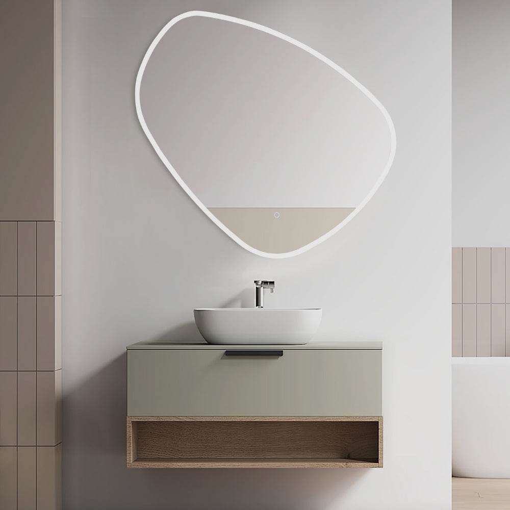 Eva Irregular Shaped LED Lighted Mirror with Dimmer & Defogger - Available in 2 Sizes - Dreamwerks